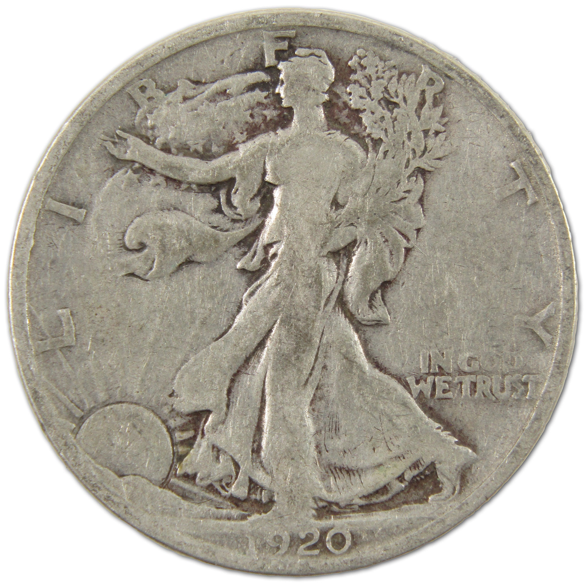 1920 S Liberty Walking Half Dollar G Good Silver 50c Coin SKU:I10785