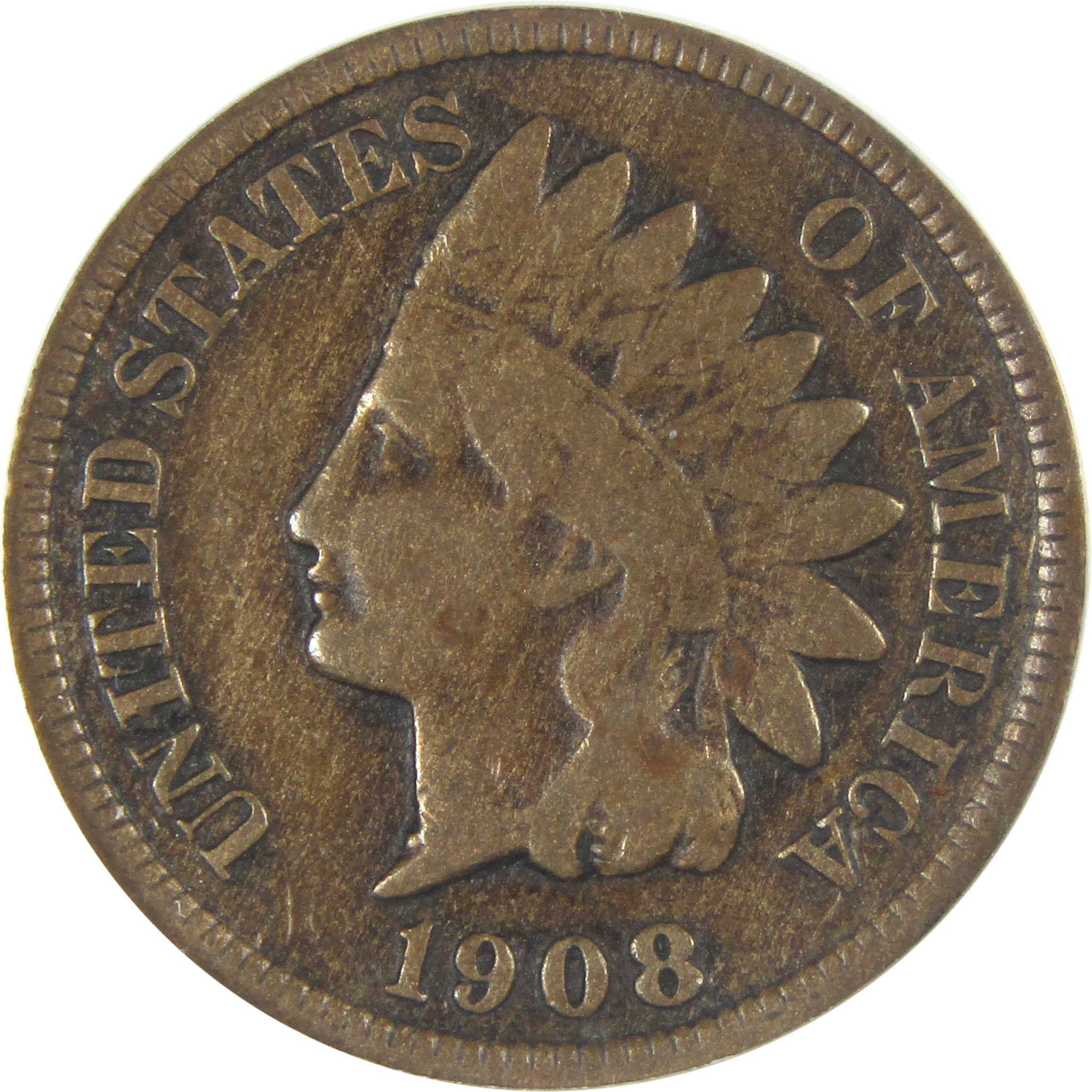 1908 S Indian Head Cent VG 10 Details ANACS Penny 1c Coin SKU:I16090