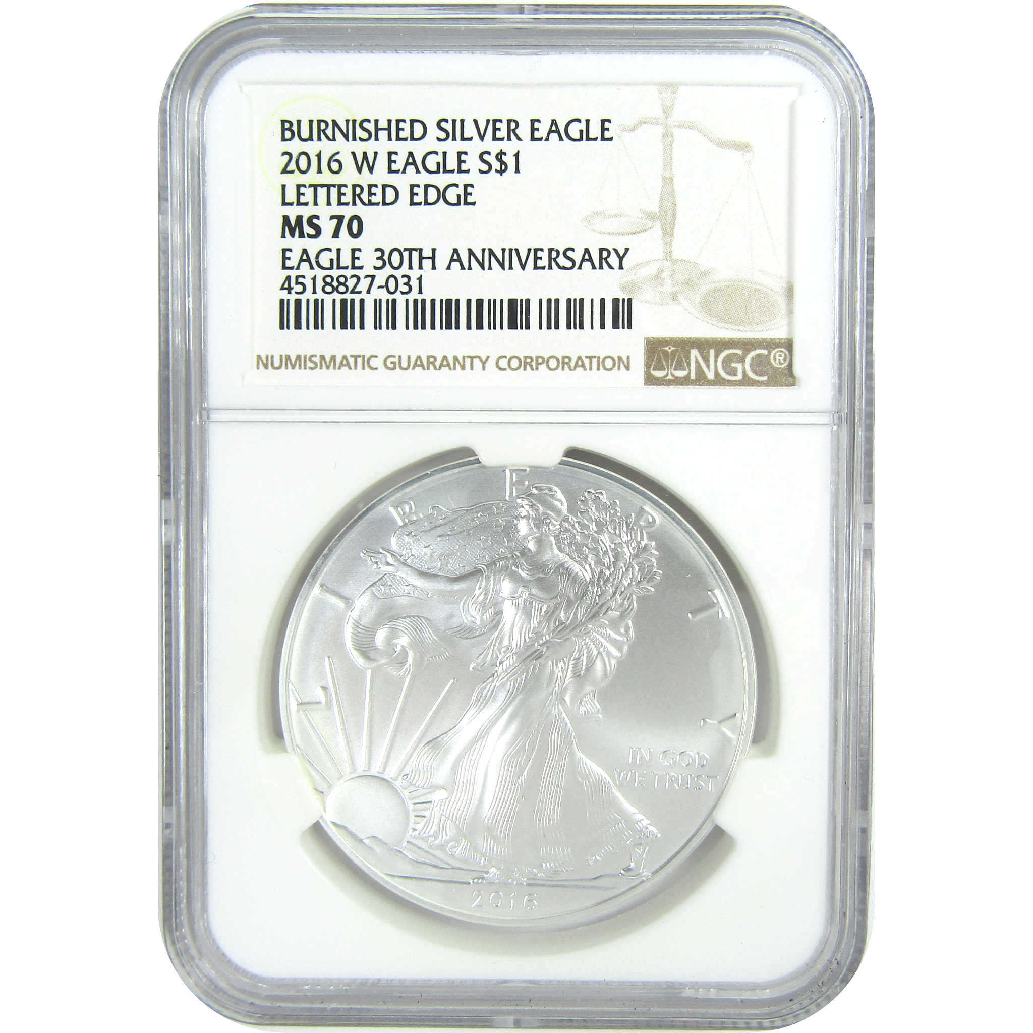 2016 W Lettered Edge American Silver Eagle MS 70 NGC SKU:CPC9441