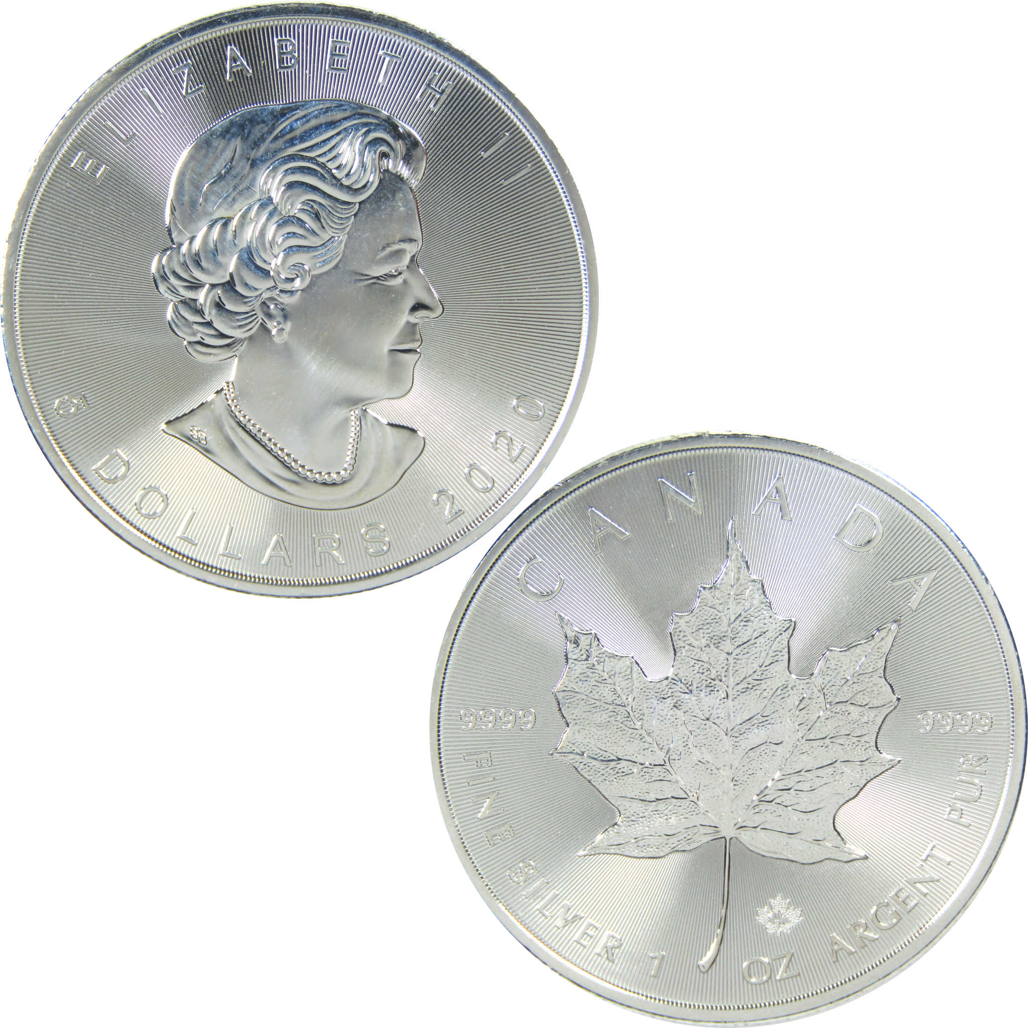 2020 Canadian Maple Leaf Uncirculated 1 oz .9999 Silver Bullion $5