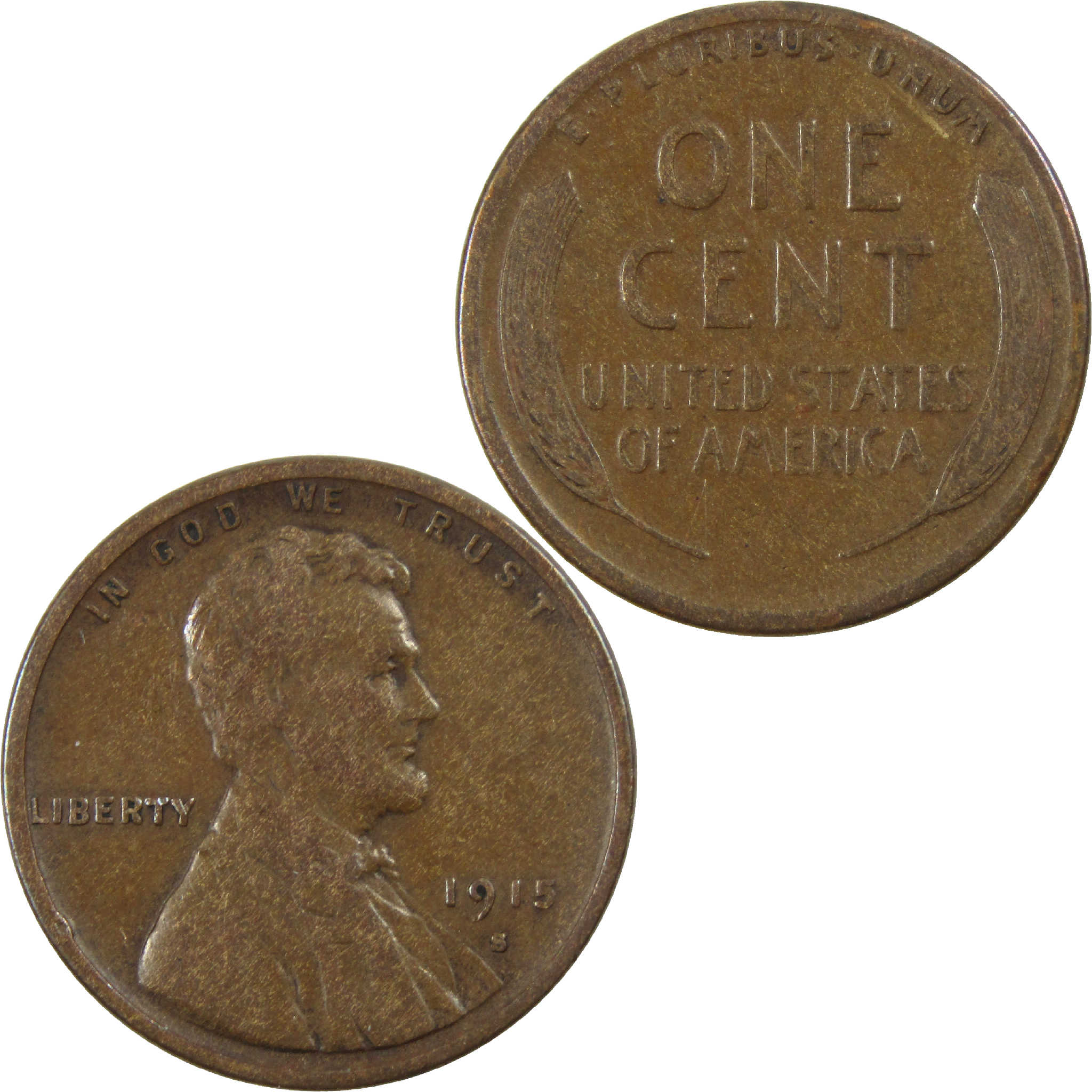 1915 S Lincoln Wheat Cent VF Very Fine Penny 1c Coin SKU:I12171