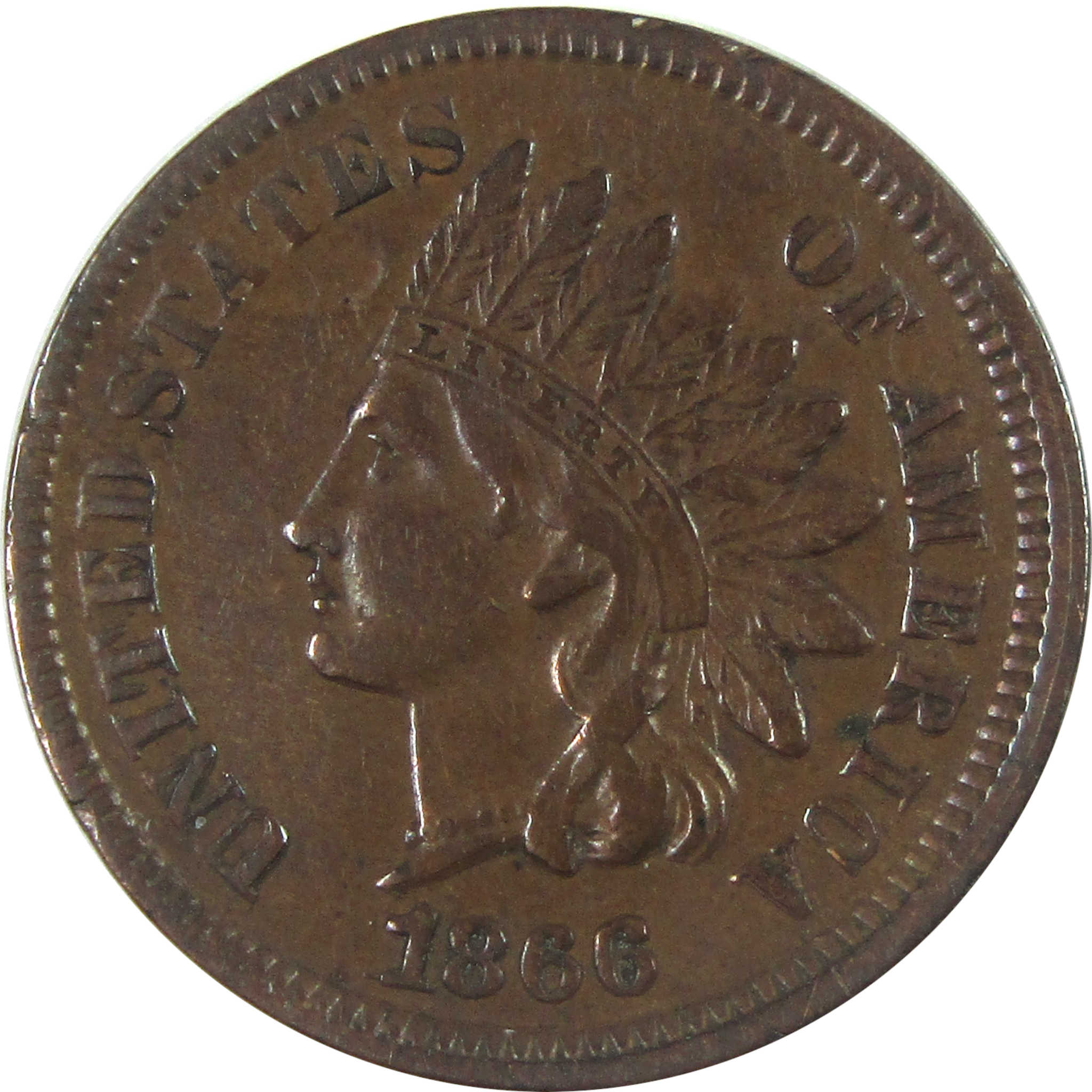 1866 Indian Head Cent XF EF Extremely Fine Penny 1c Coin SKU:I15142