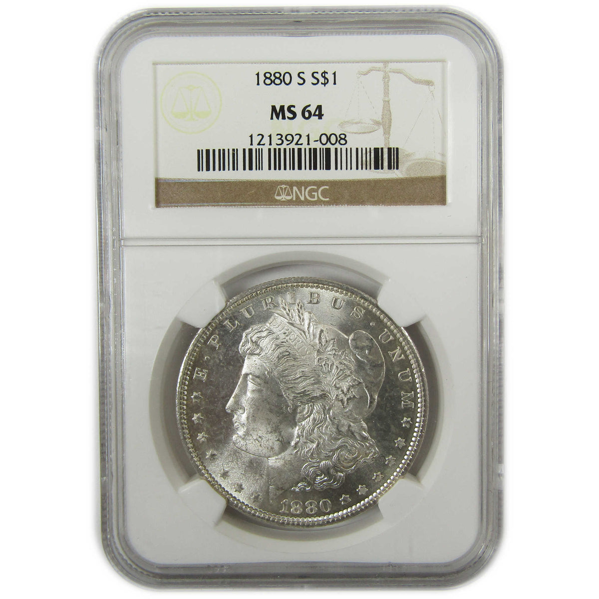 1880 S Morgan Silver Dollar MS 64 NGC Uncirculated $1 Coin SKU:CP1676