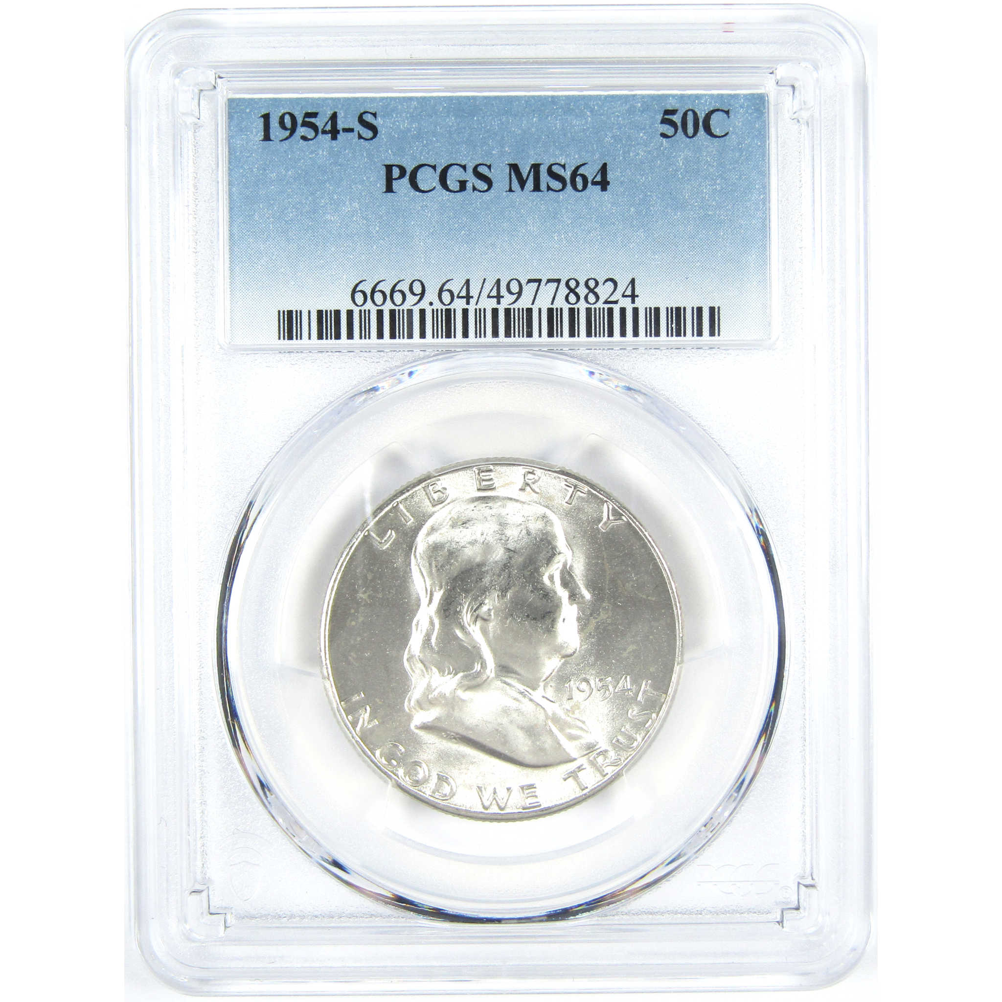 1954 S Franklin Half Dollar MS 64 PCGS Silver 50c Unc Coin SKU:I15235