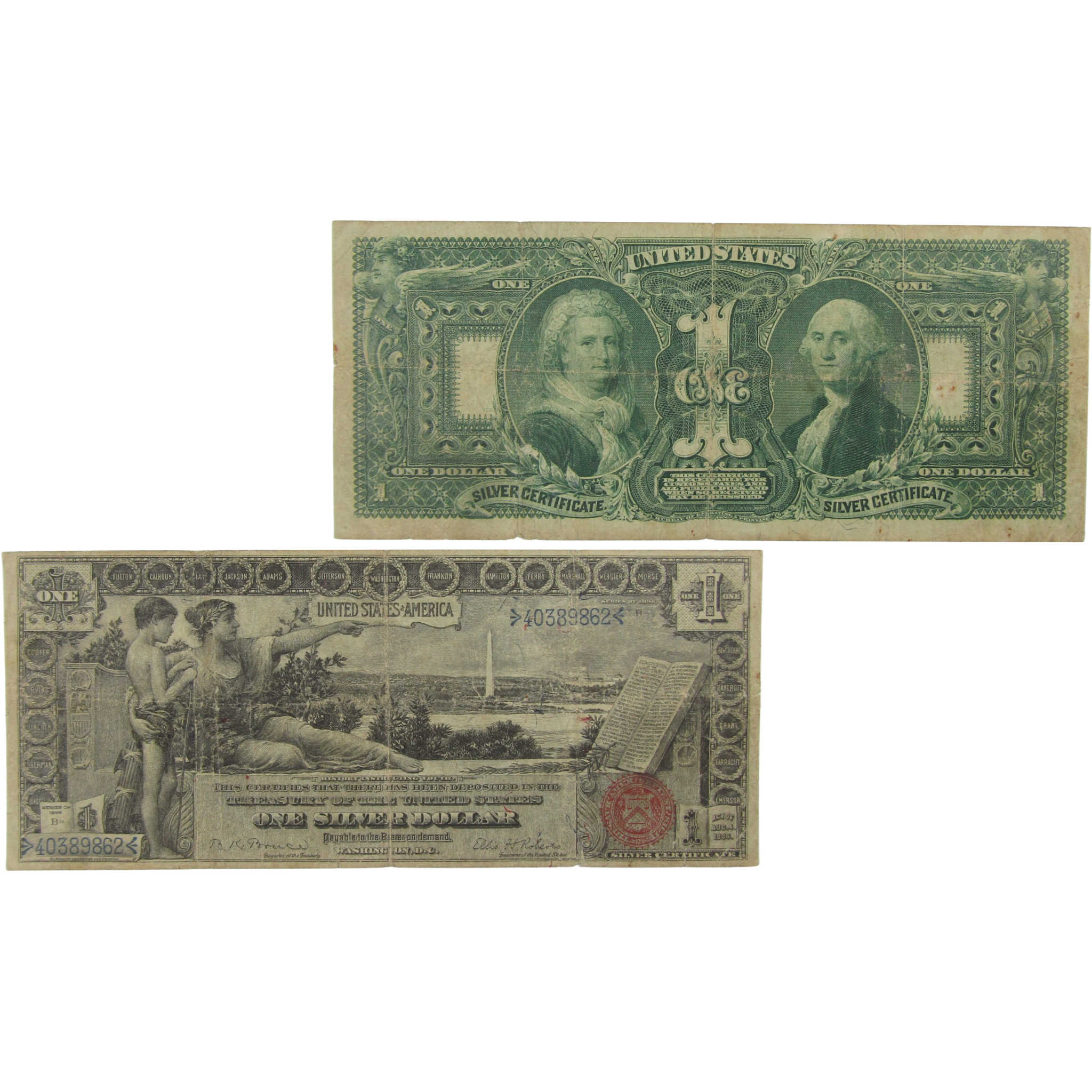 1896 $1 Silver Certificate Educational Note F Fine Currency SKU:I23176