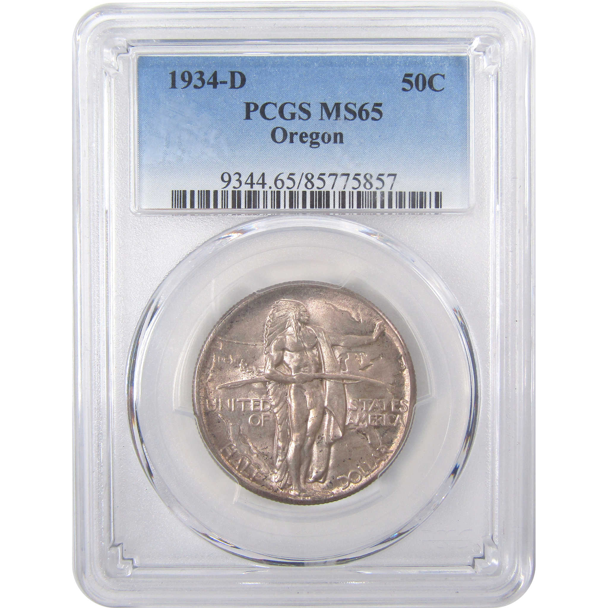 Oregon Trail Commemorative Half Dollar 1934 D MS 65 PCGS SKU:I16686