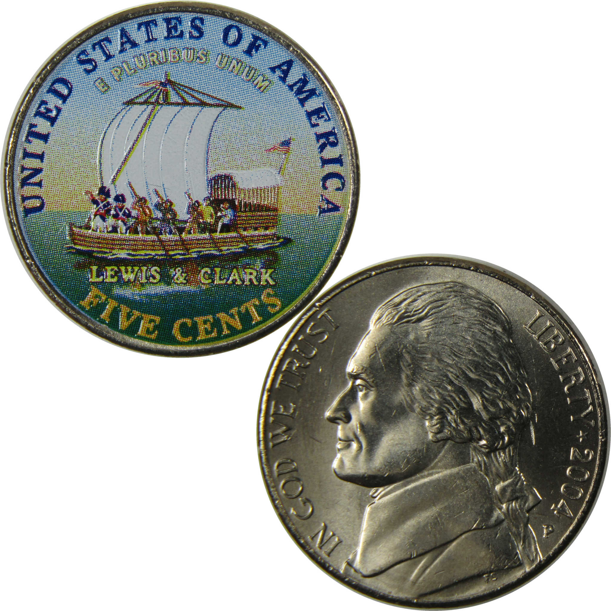 2004-2006 Colorized Jefferson Nickel 5 Coin Set Collectible