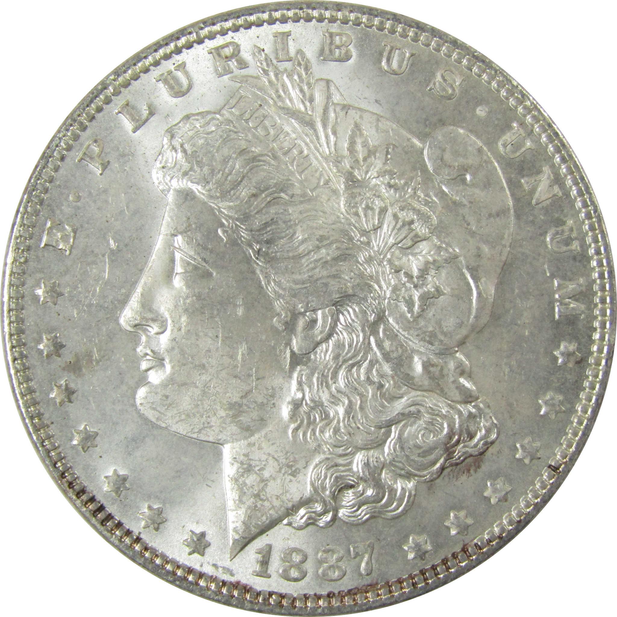 1887 Morgan Silver Dollar Uncirculated Mint State $1 Coin SKU:CP670 - Morgan coin - Morgan silver dollar - Morgan silver dollar for sale - Profile Coins &amp; Collectibles