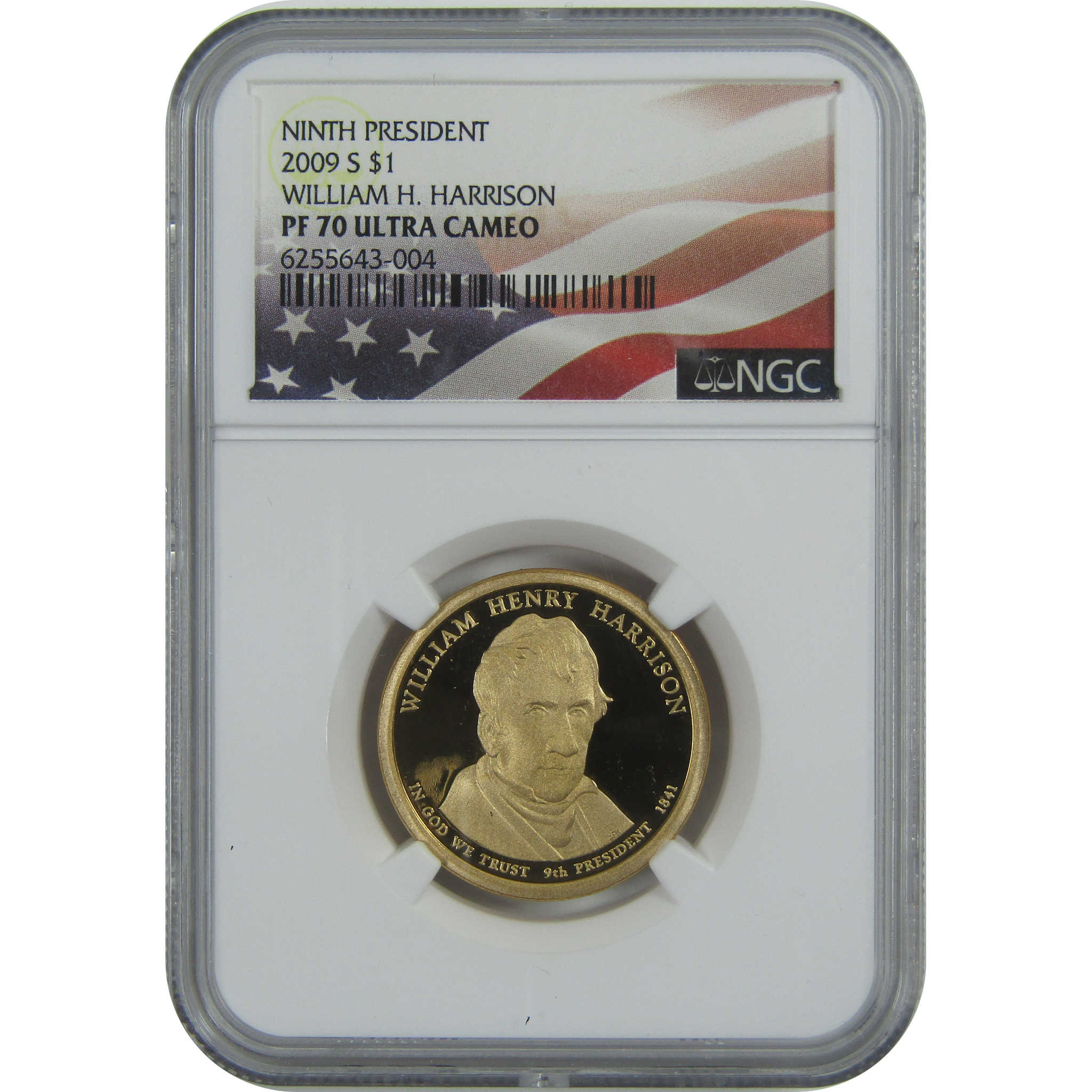 2009 S William Harrison Presidential Dollar PF 70 UCAM NGC SKU:CPC9250