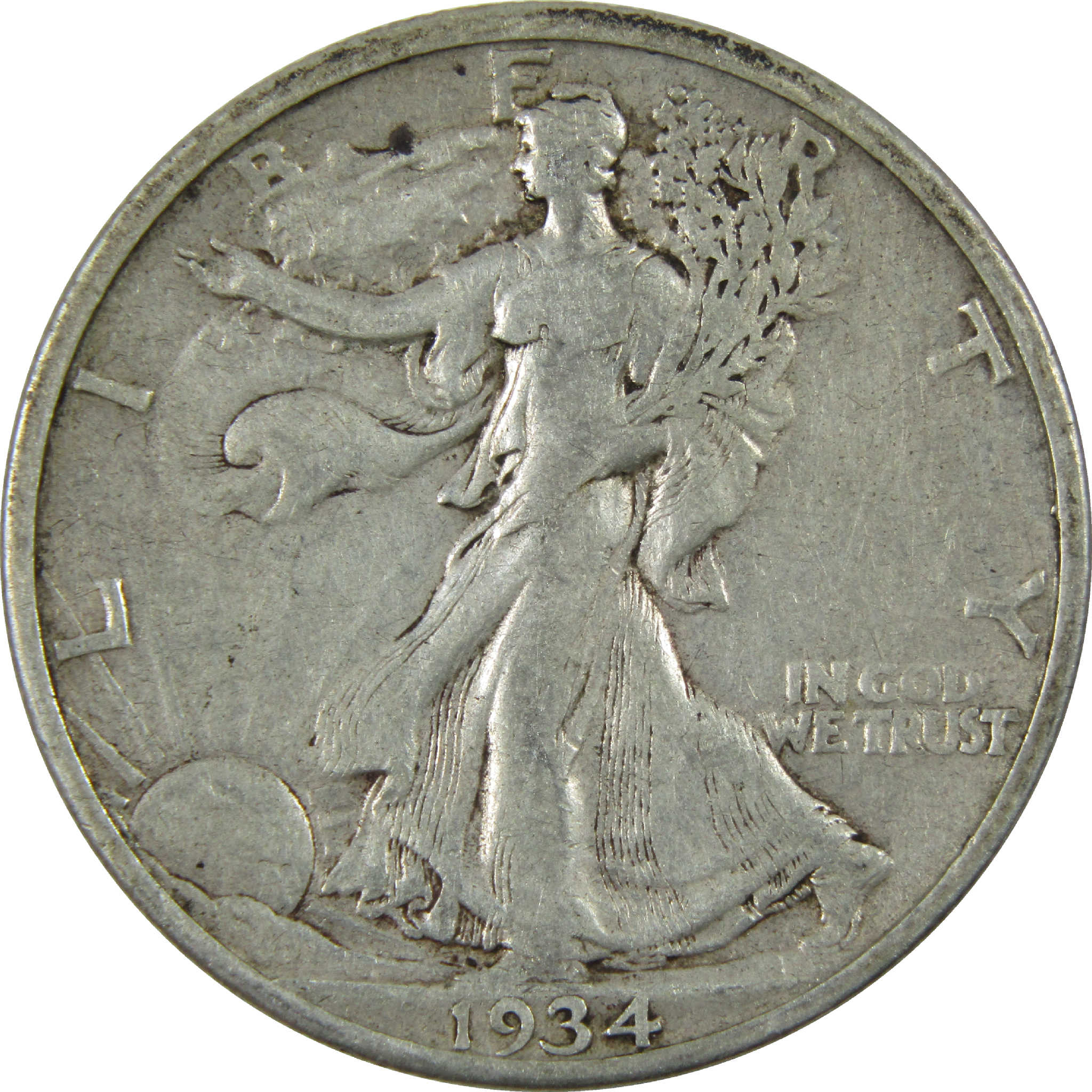 1934 S Liberty Walking Half Dollar VF Very Fine Silver 50c SKU:I11891