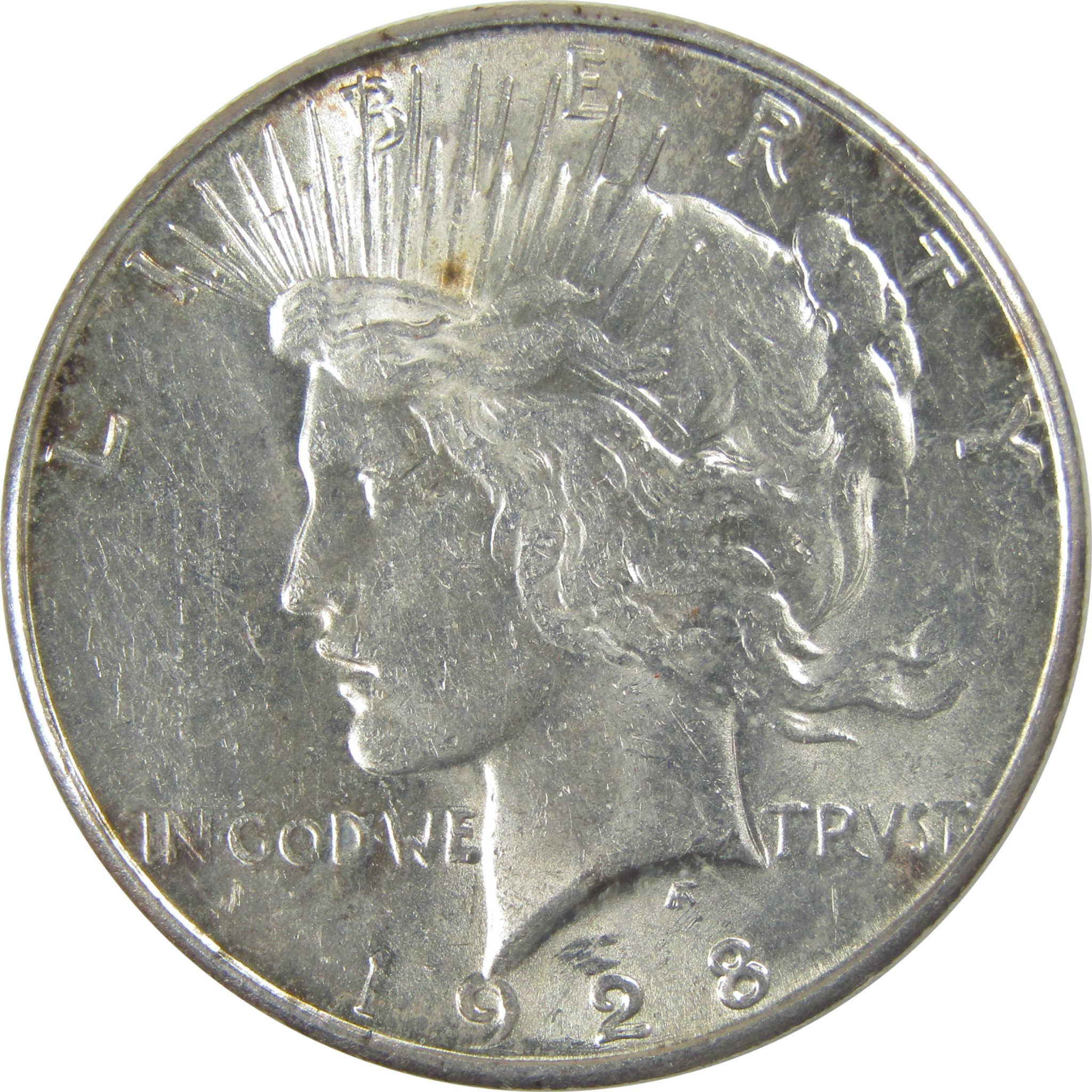 1928 S Peace Silver Dollar Borderline Uncirculated $1 Coin SKU:I23969