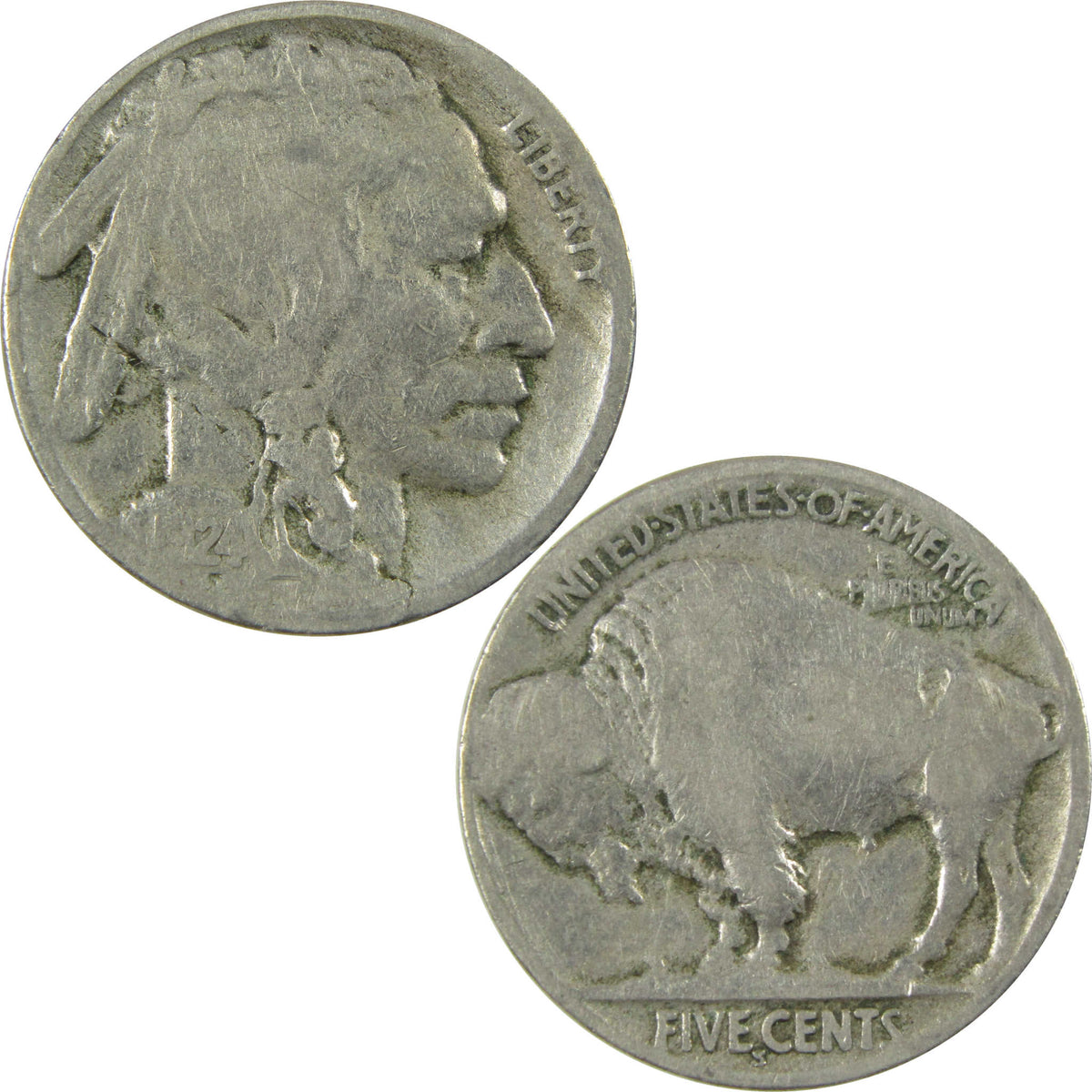 1924 S Indian Head Buffalo Nickel AG About Good 5c Coin SKU:I28608