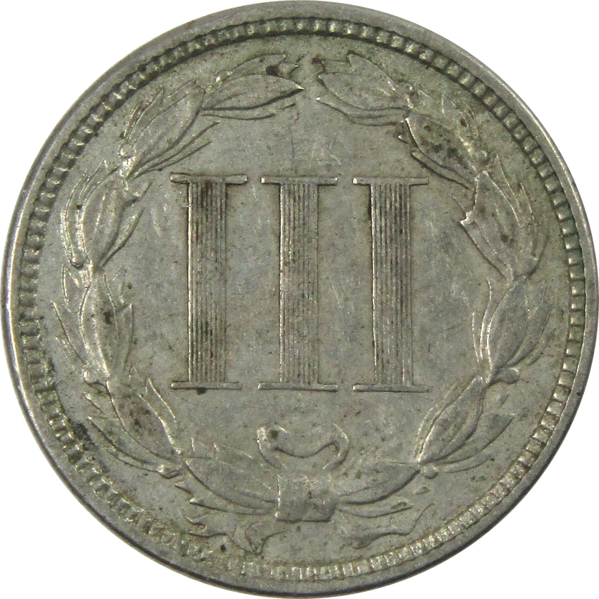1873 Open 3 Nickel Three Cent Piece F Fine 3c Coin SKU:I13856