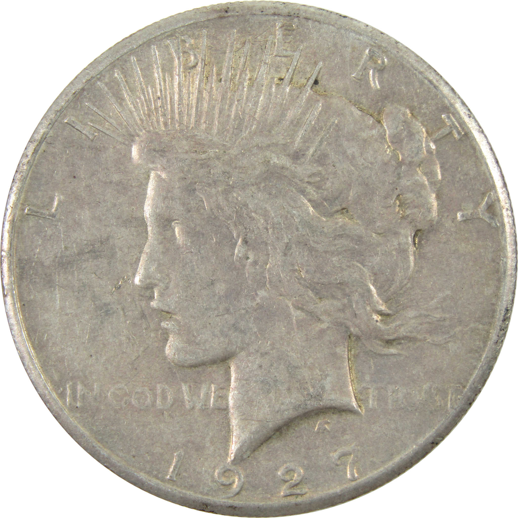 1927 Peace Dollar VF Very Fine Silver $1 Coin SKU:I14818