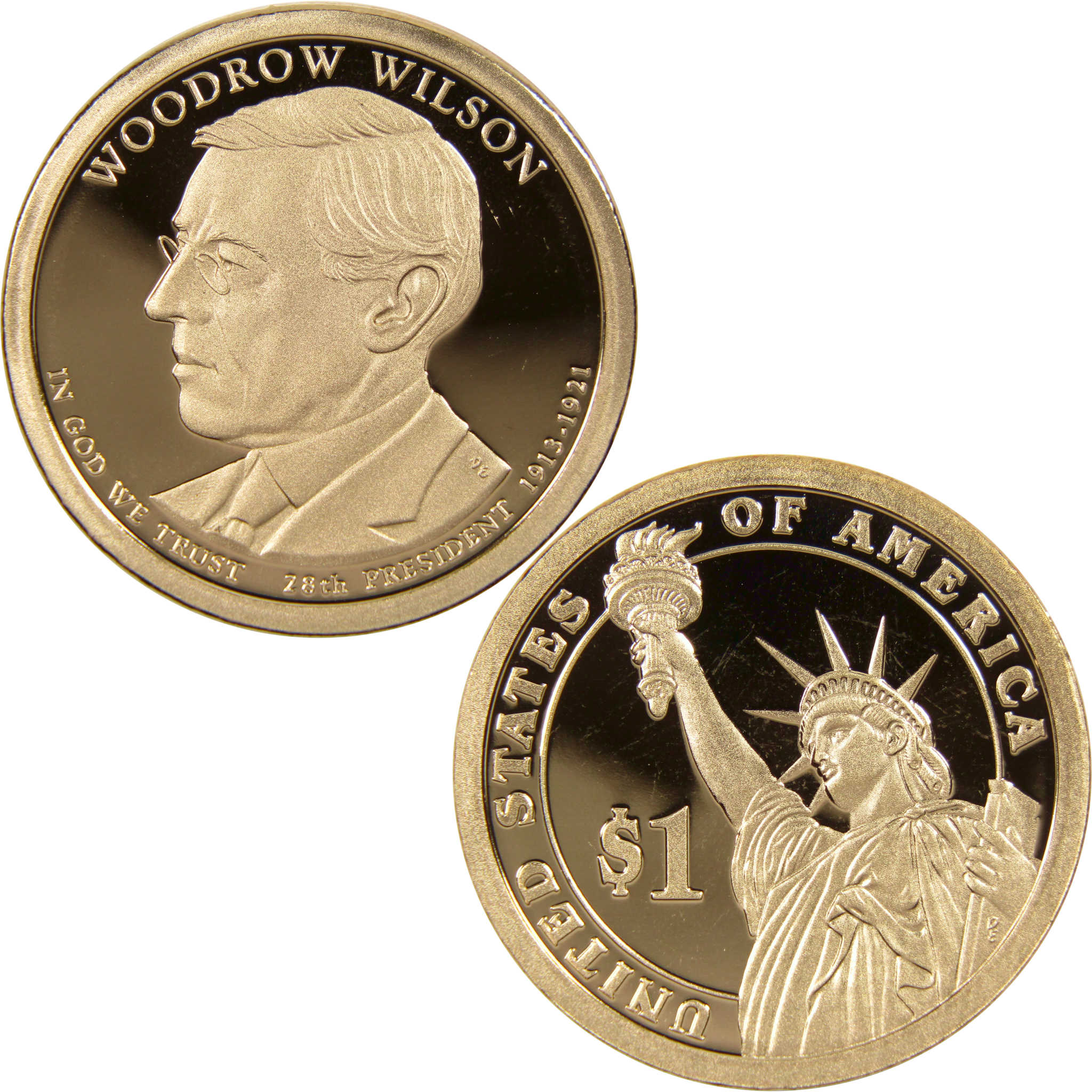 2013 S Woodrow Wilson Presidential Dollar Choice Proof 1 Coin