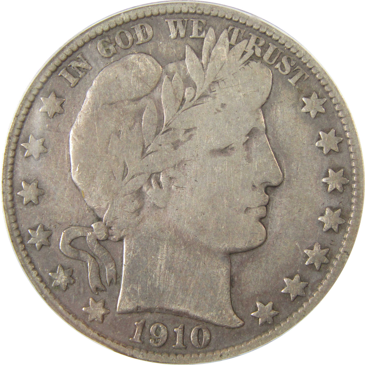 1910 S Barber Silver Half Dollar VG 10 Details ICG 50c Coin SKU:I29189