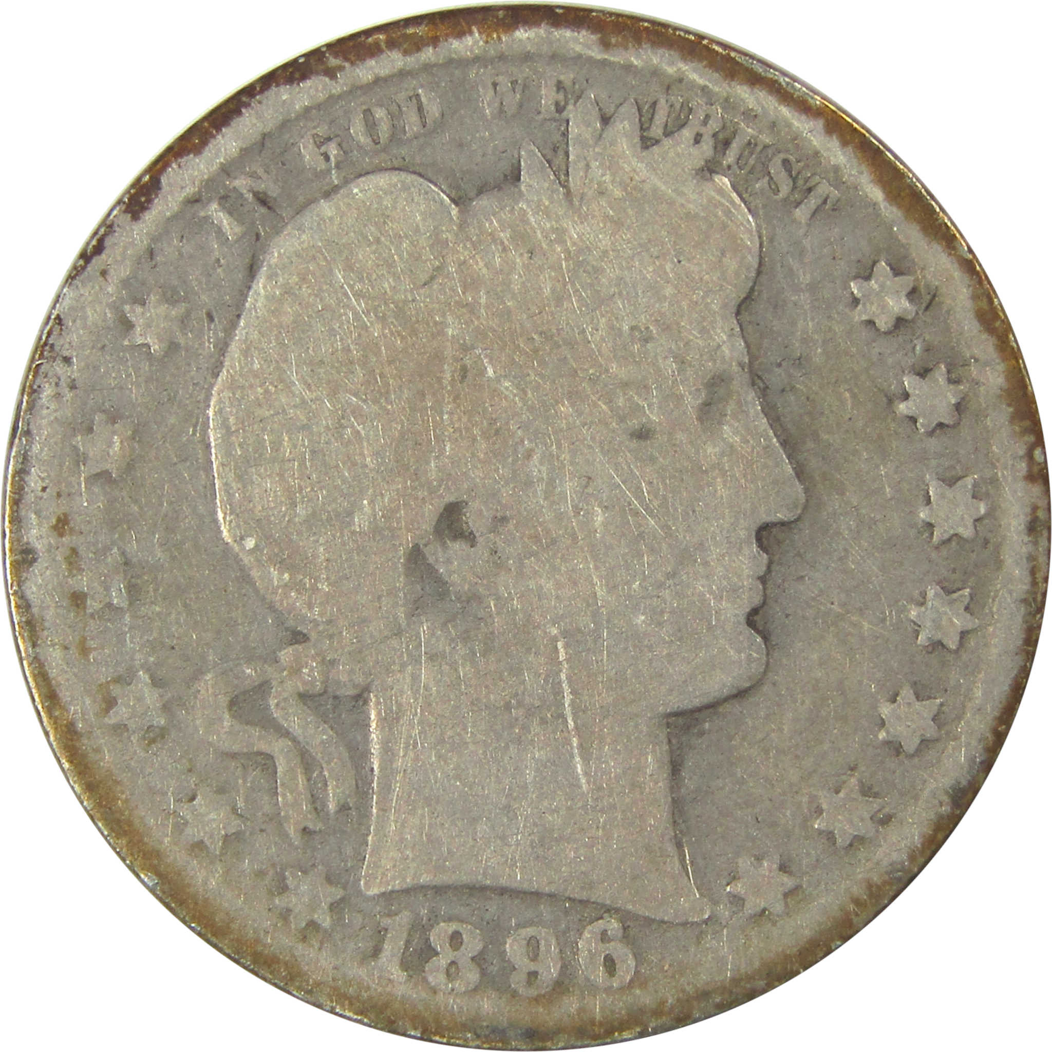 1896 O Barber Quarter G Good Silver 25c Coin SKU:I21866
