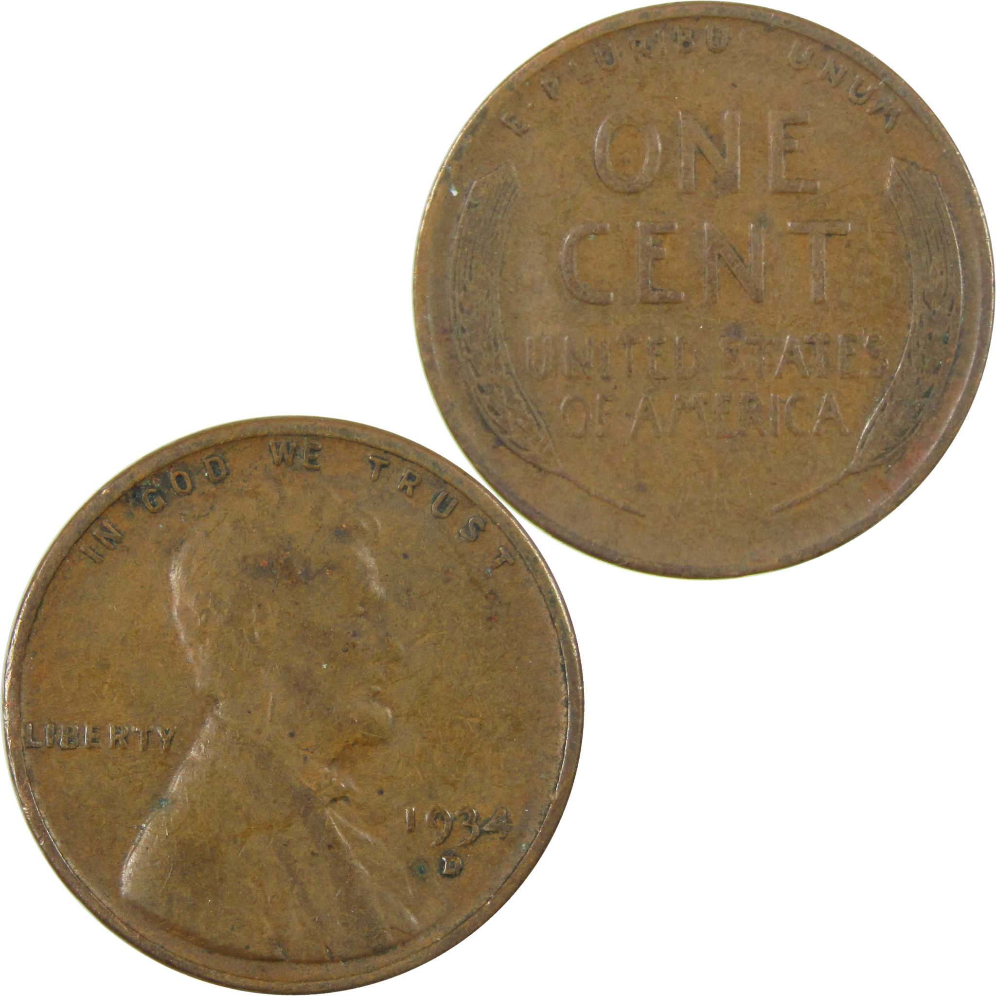1934 D Lincoln Wheat Cent VF Very Fine Penny 1c Coin SKU:I26786