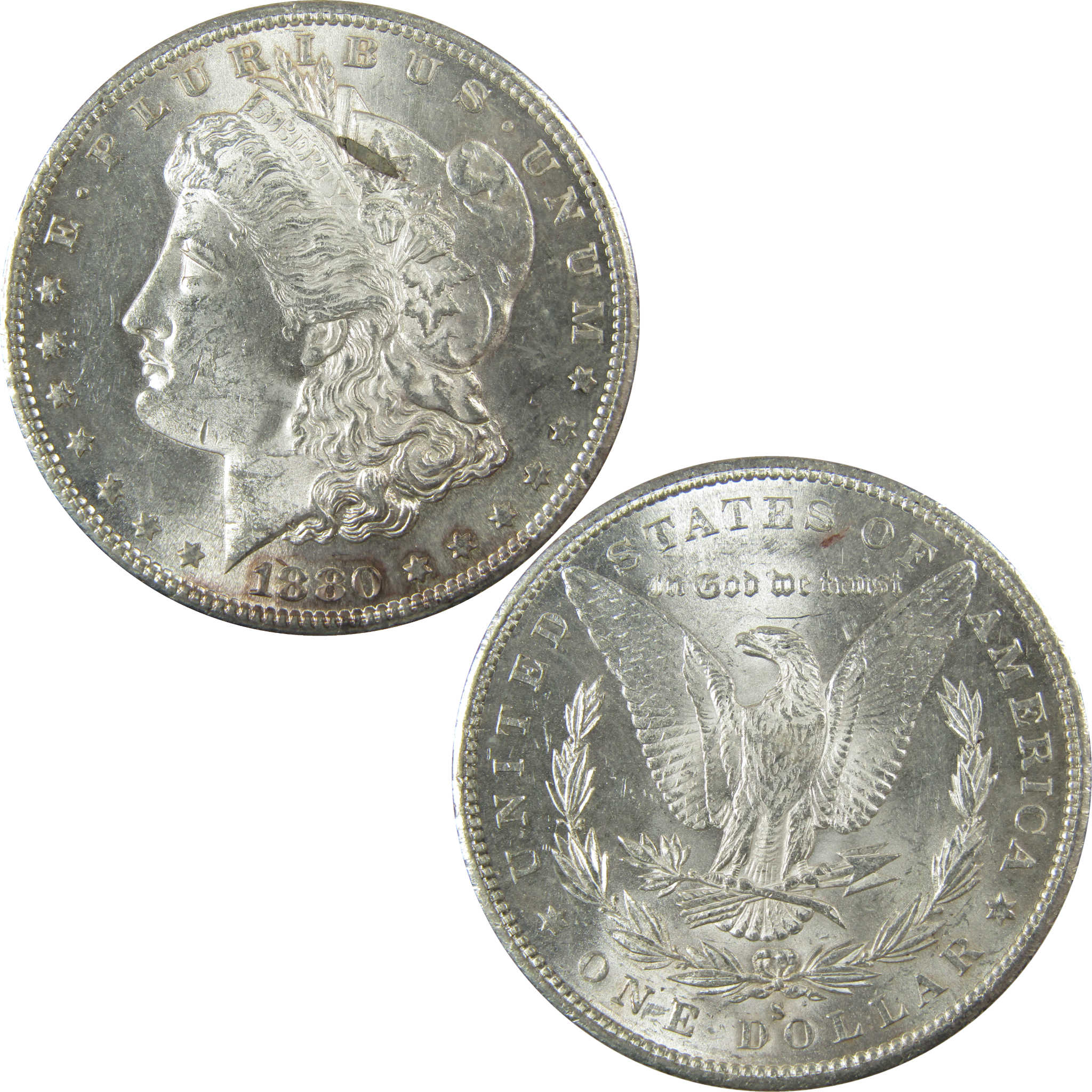 1880 S Morgan Silver Dollar Uncirculated Mint State $1 Coin SKU:CP1593