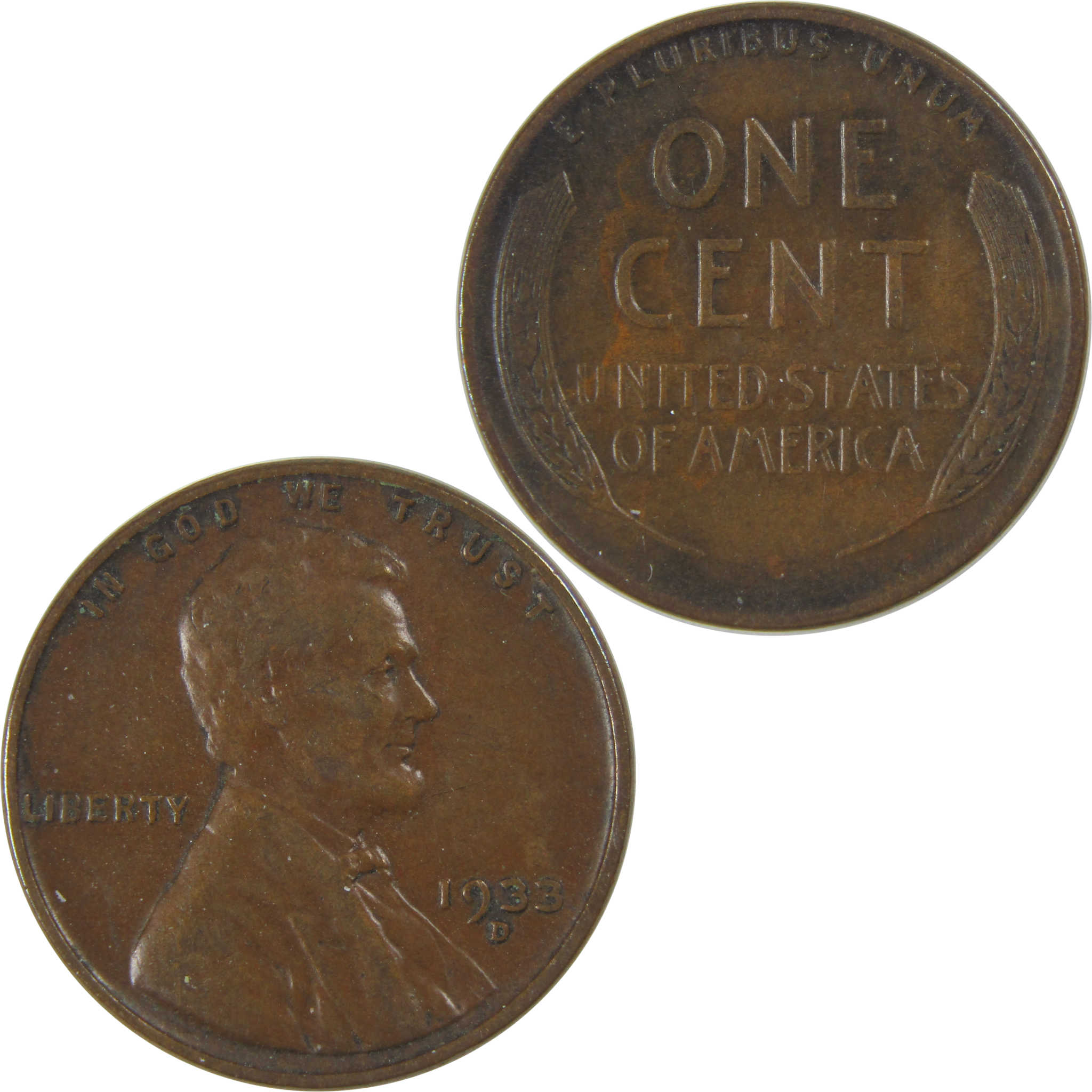 1933 D Lincoln Wheat Cent VF Very Fine Penny 1c Coin SKU:I23771