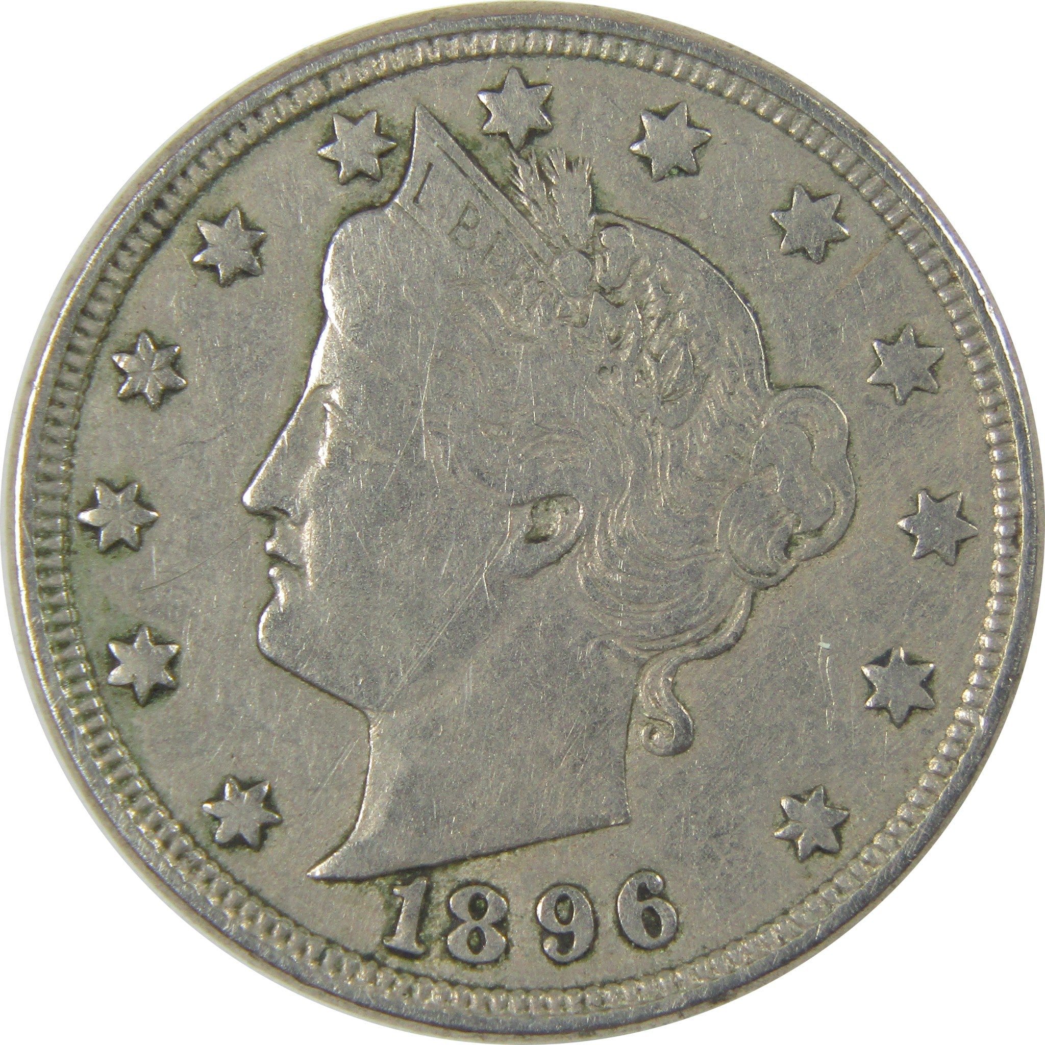 1896 Liberty Head V Nickel VF Very Fine 5c Coin Collectible SKU:I23467