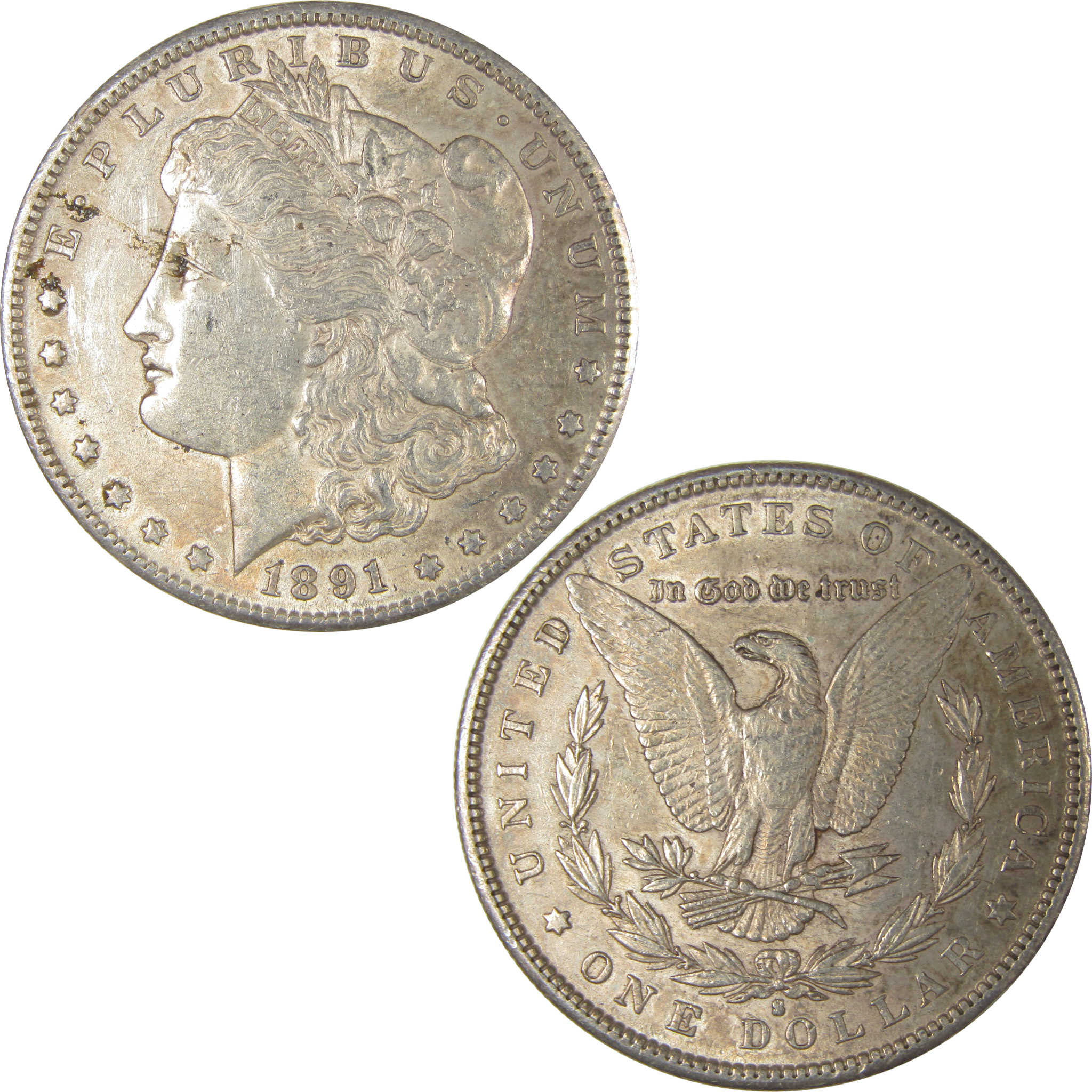 1891 S Morgan Dollar AU About Uncirculated Silver $1 Coin SKU:I22526 - Morgan coin - Morgan silver dollar - Morgan silver dollar for sale - Profile Coins &amp; Collectibles