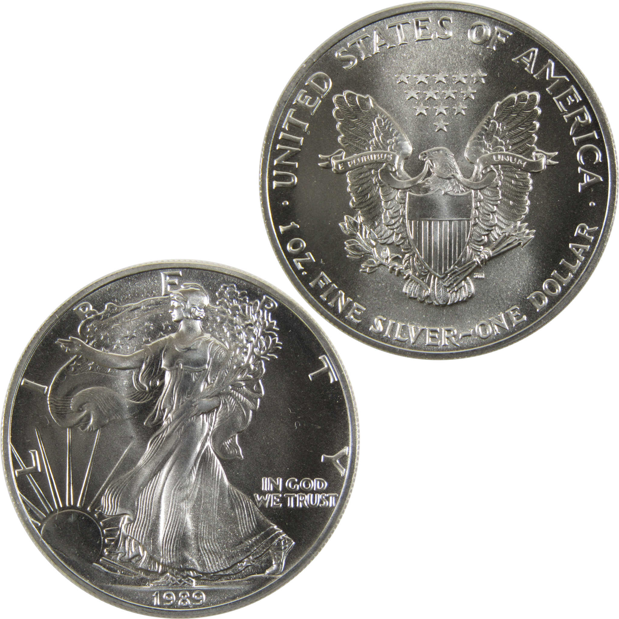 1989 American Eagle BU Uncirculated 1 oz .999 Silver Bullion $1 Coin