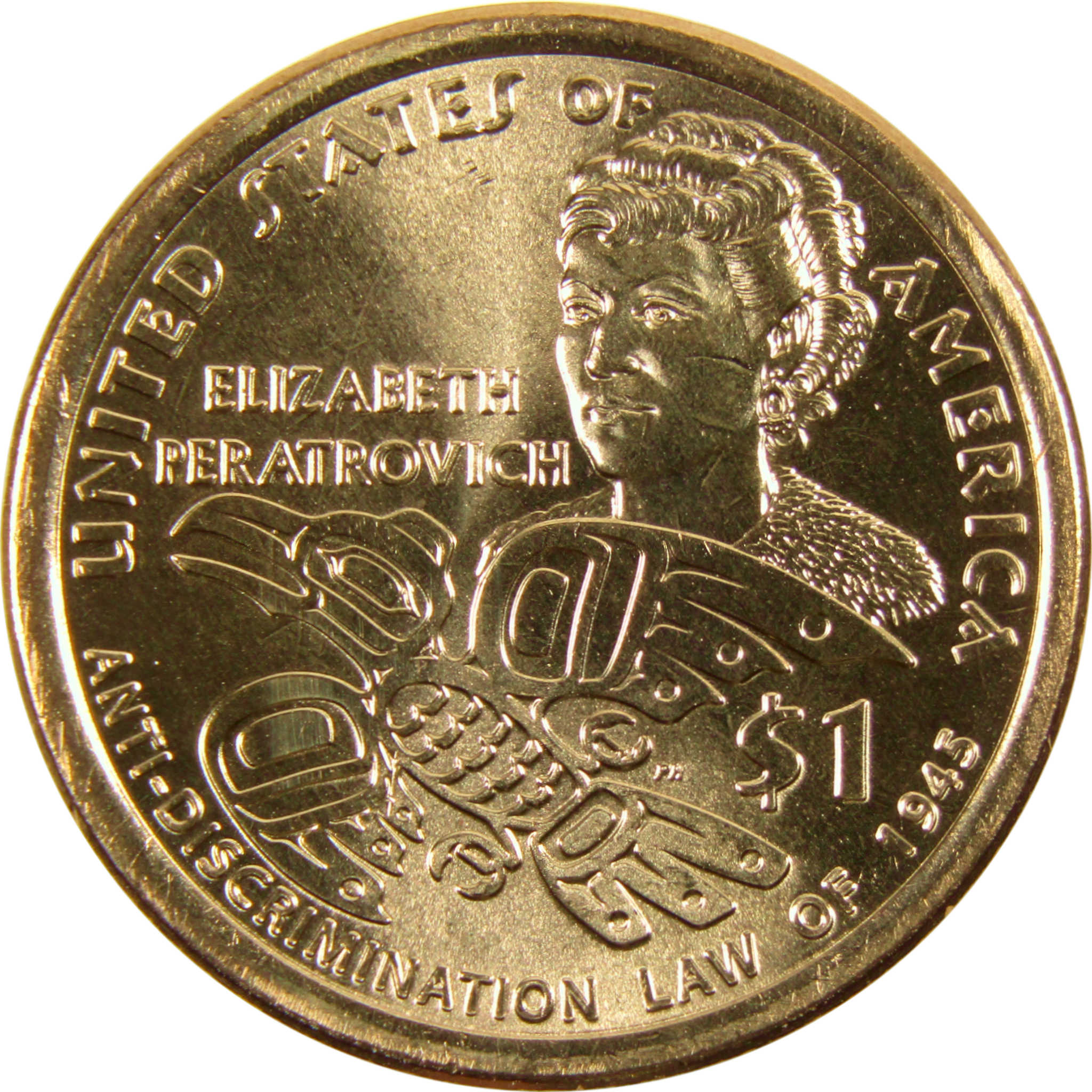 2020 D Elizabeth Peratrovich Native American Dollar BU Uncirculated $1