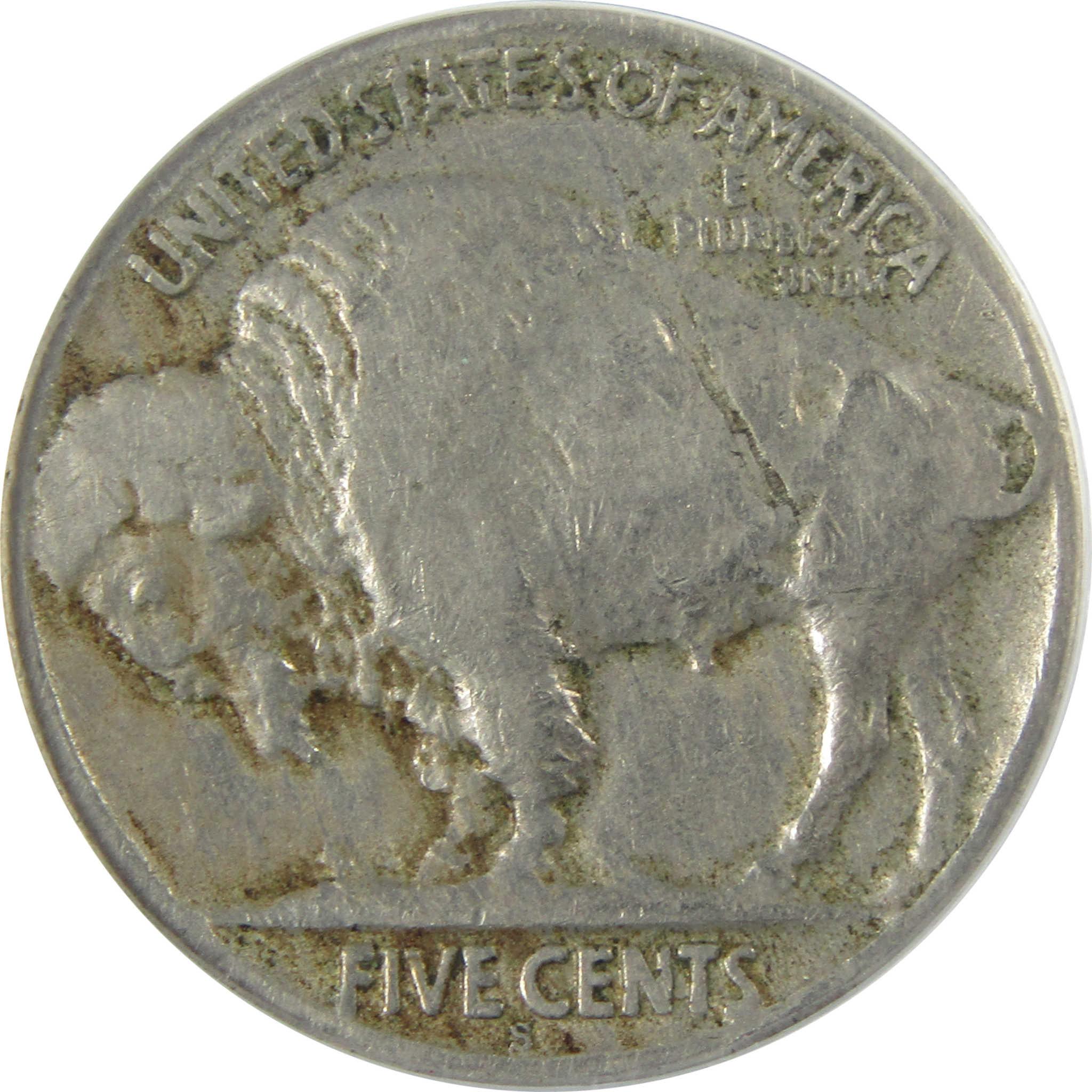 1921 S Indian Head Buffalo Nickel F 12 Details ANACS 5c Coin SKU:CP762