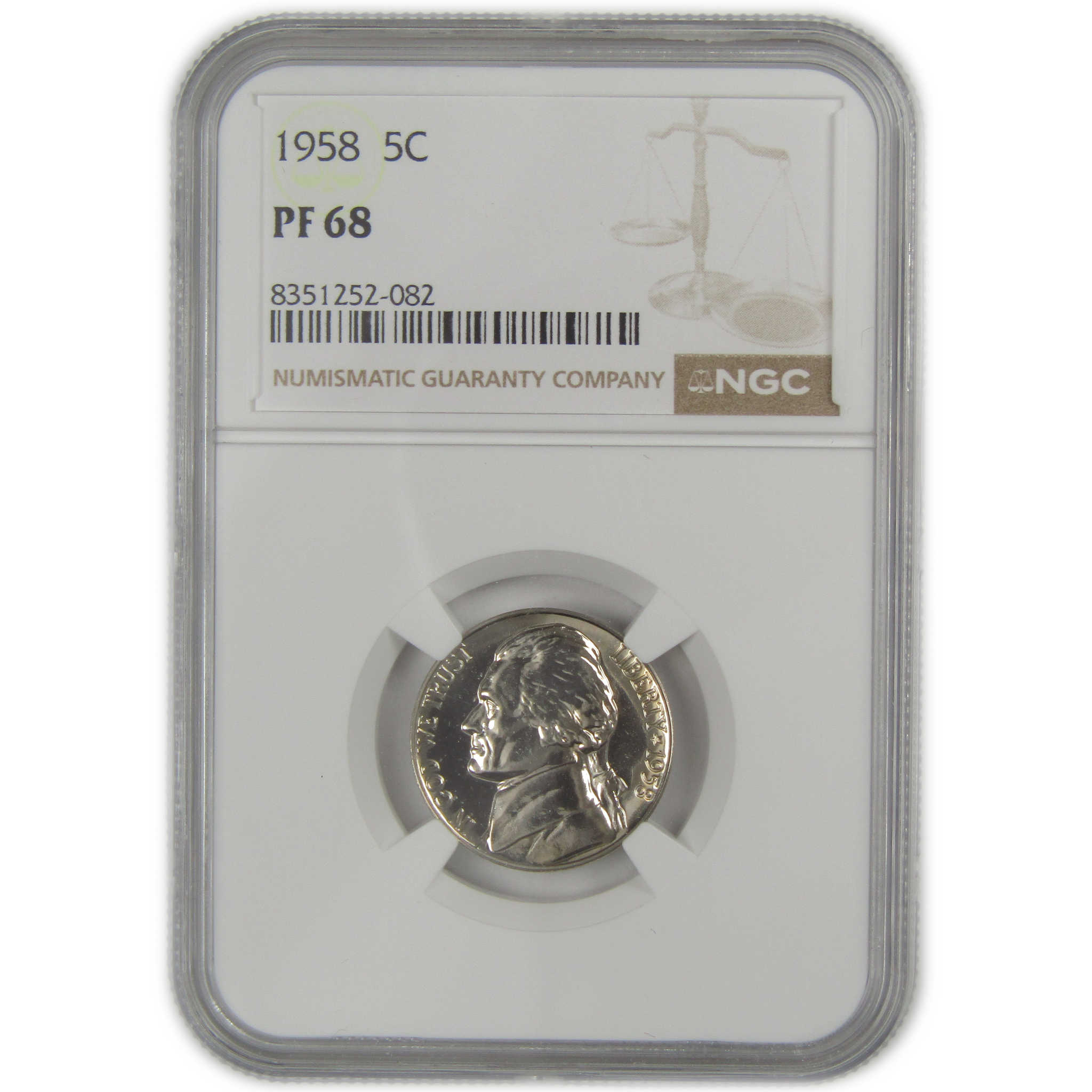 1958 Jefferson Nickel PF 68 NGC Proof 5c Coin SKU:I20647