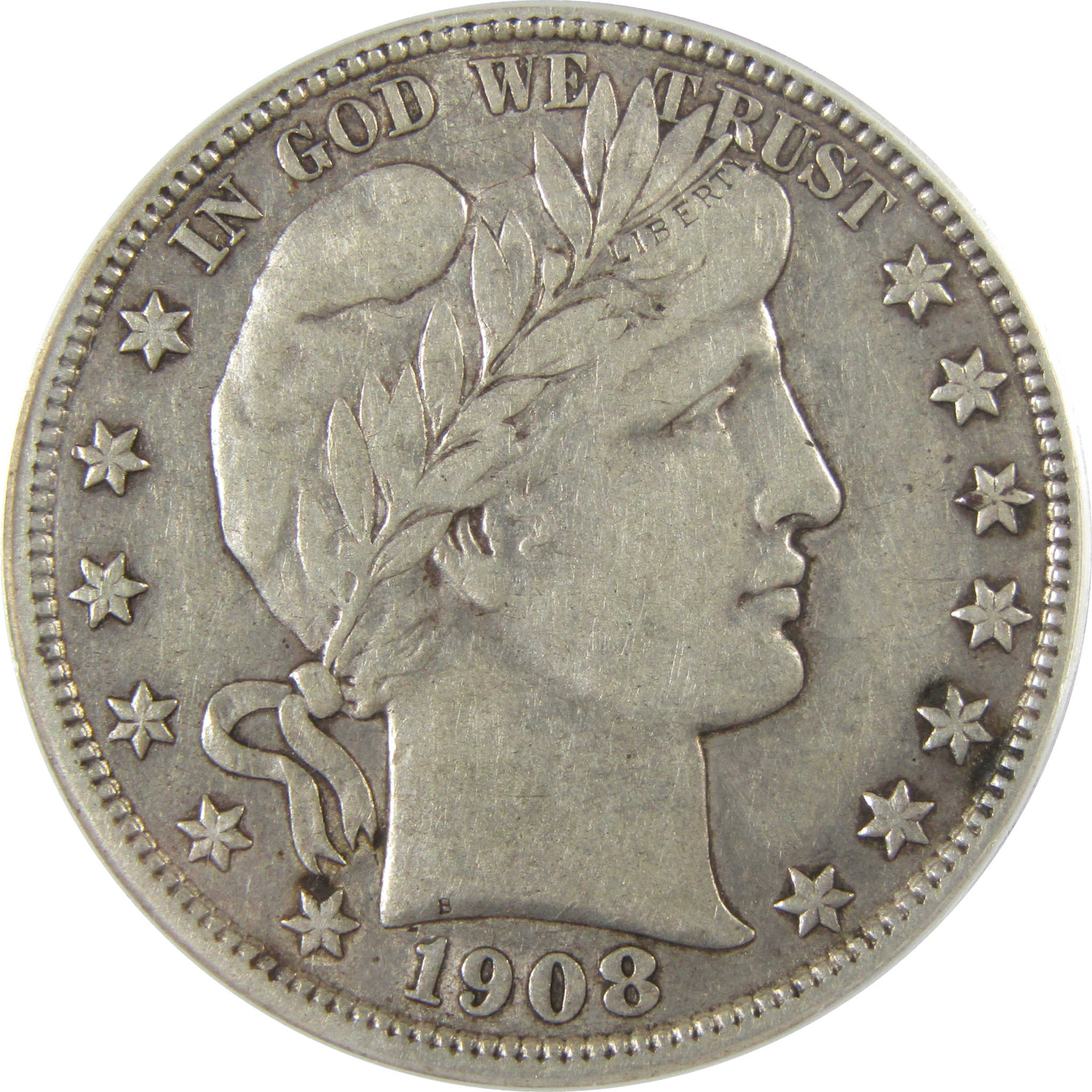 1908 D Barber Silver Half Dollar VF 35 Details ANACS CoinSKU:I28070