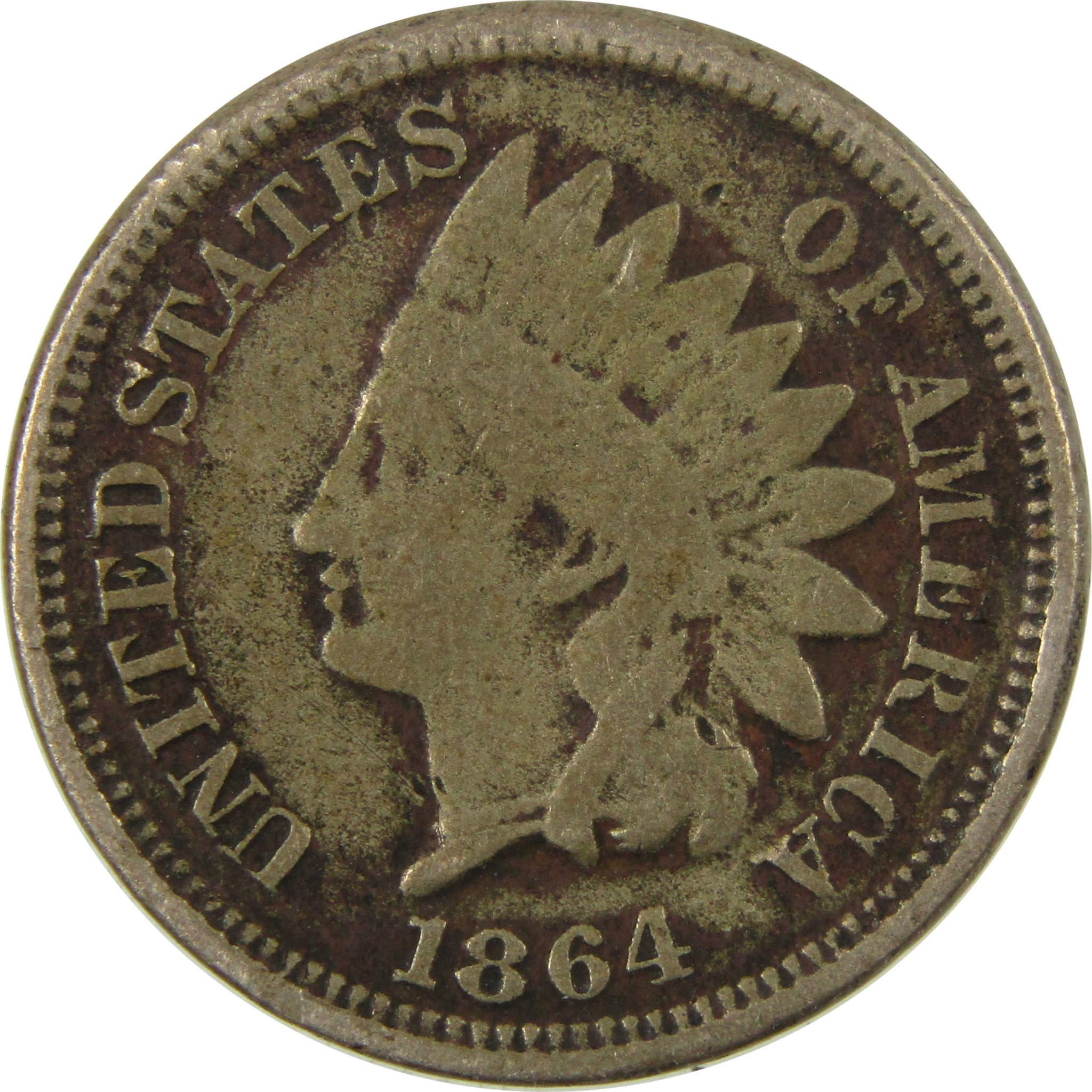 1864 Indian Head Copper-Nickel Cent G Good Penny 1c Coin SKU:CP1117