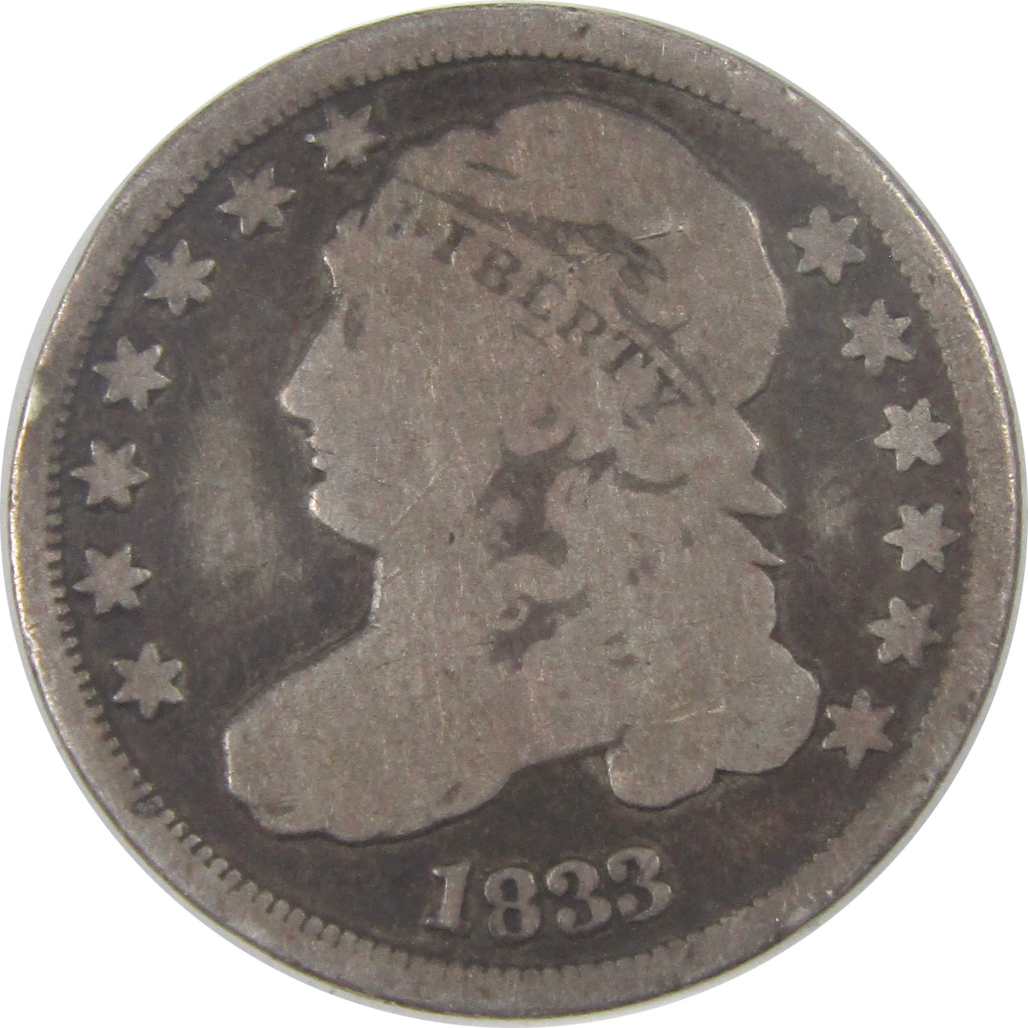 1833 Capped Bust Dime G Good Silver 10c Coin SKU:I16695