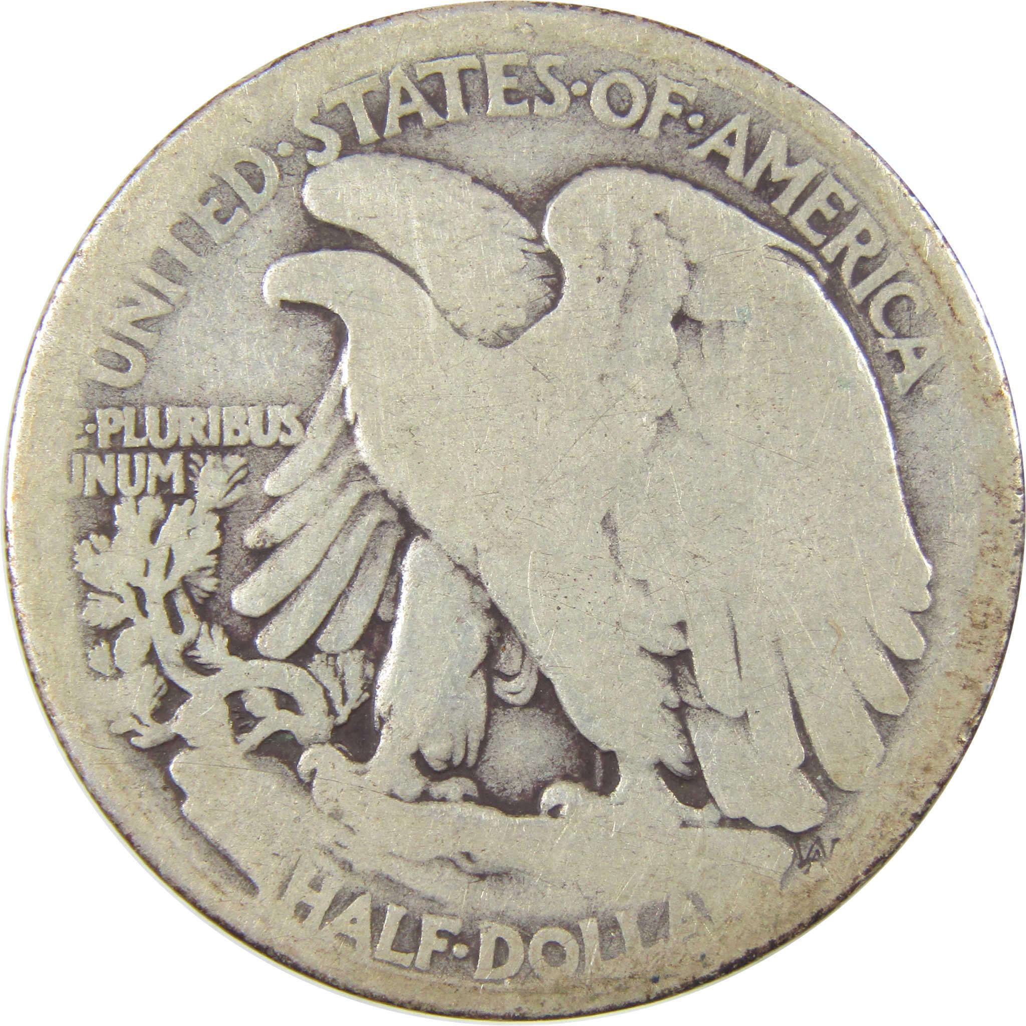 1916 D Liberty Walking Silver Half Dollar AG About Good SKU:I26195