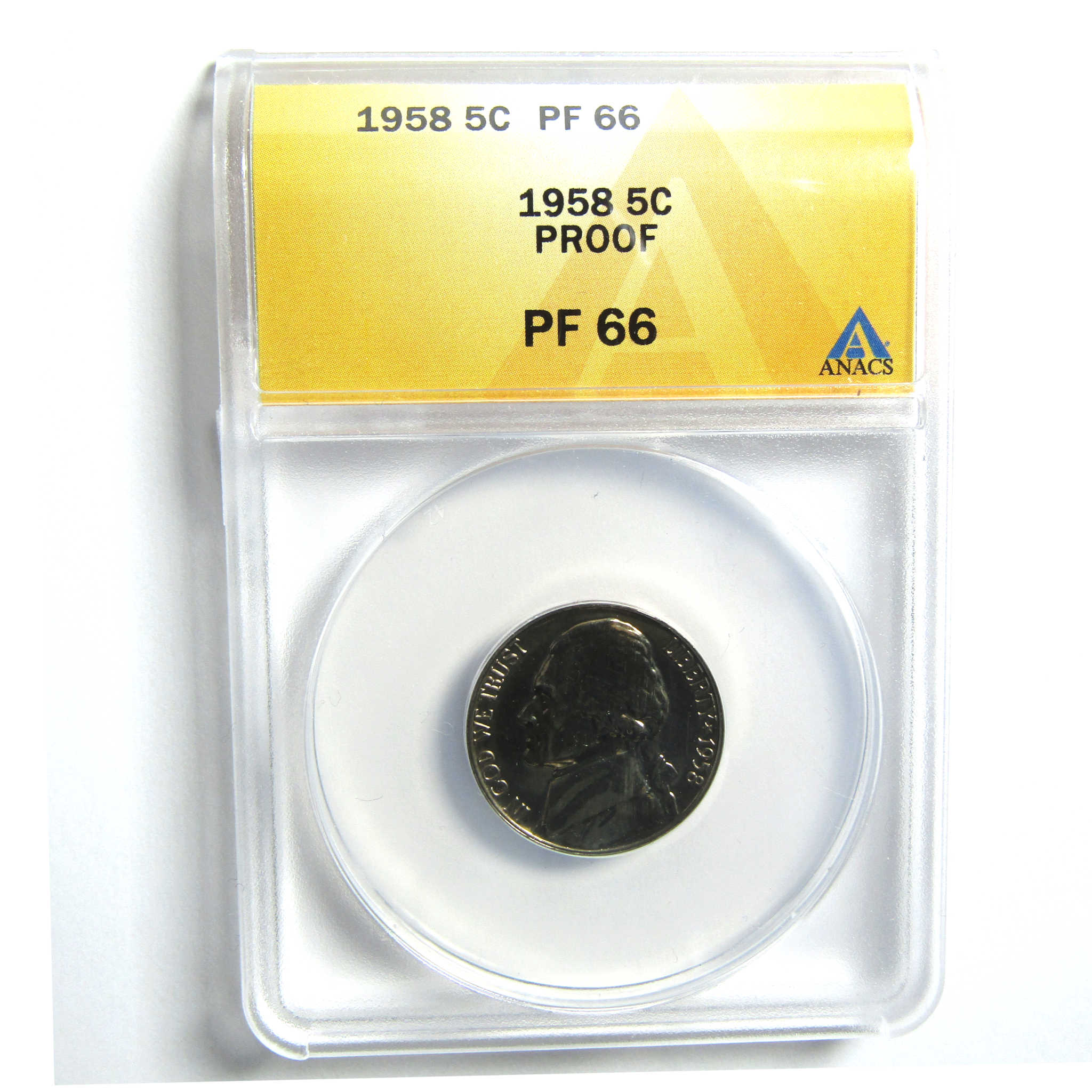 1958 Jefferson Nickel PF 66 ANACS 5c Proof Coin SKU:CPC5055