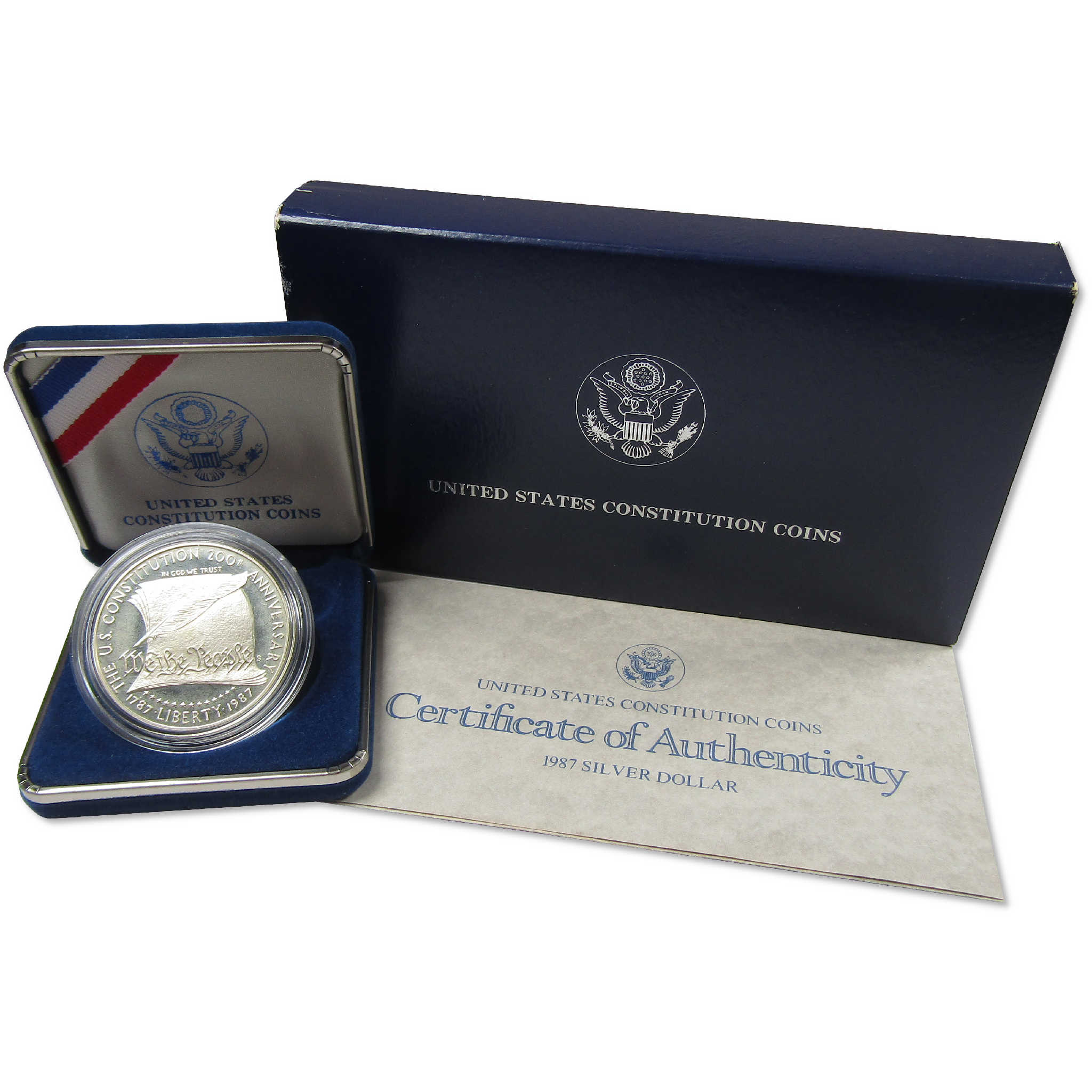 1987 S U.S. Constitution Commemorative Silver Dollar Proof OGP COA
