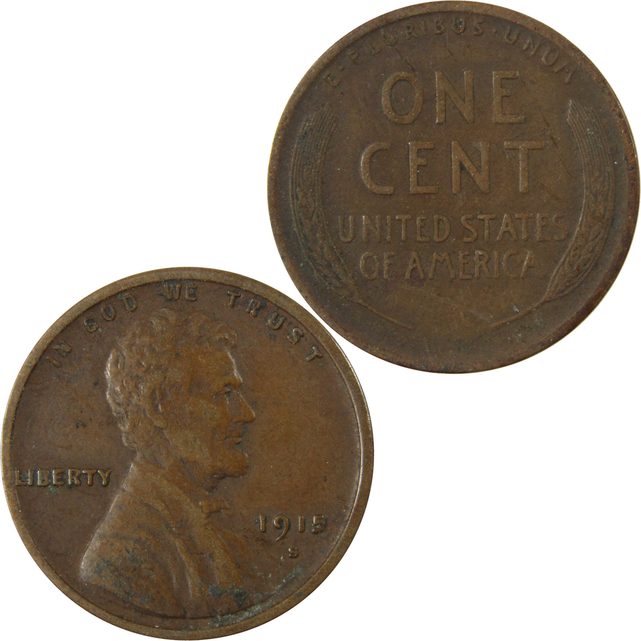 1915 S Lincoln Wheat Cent VF Very Fine Penny 1c Coin SKU:I28141