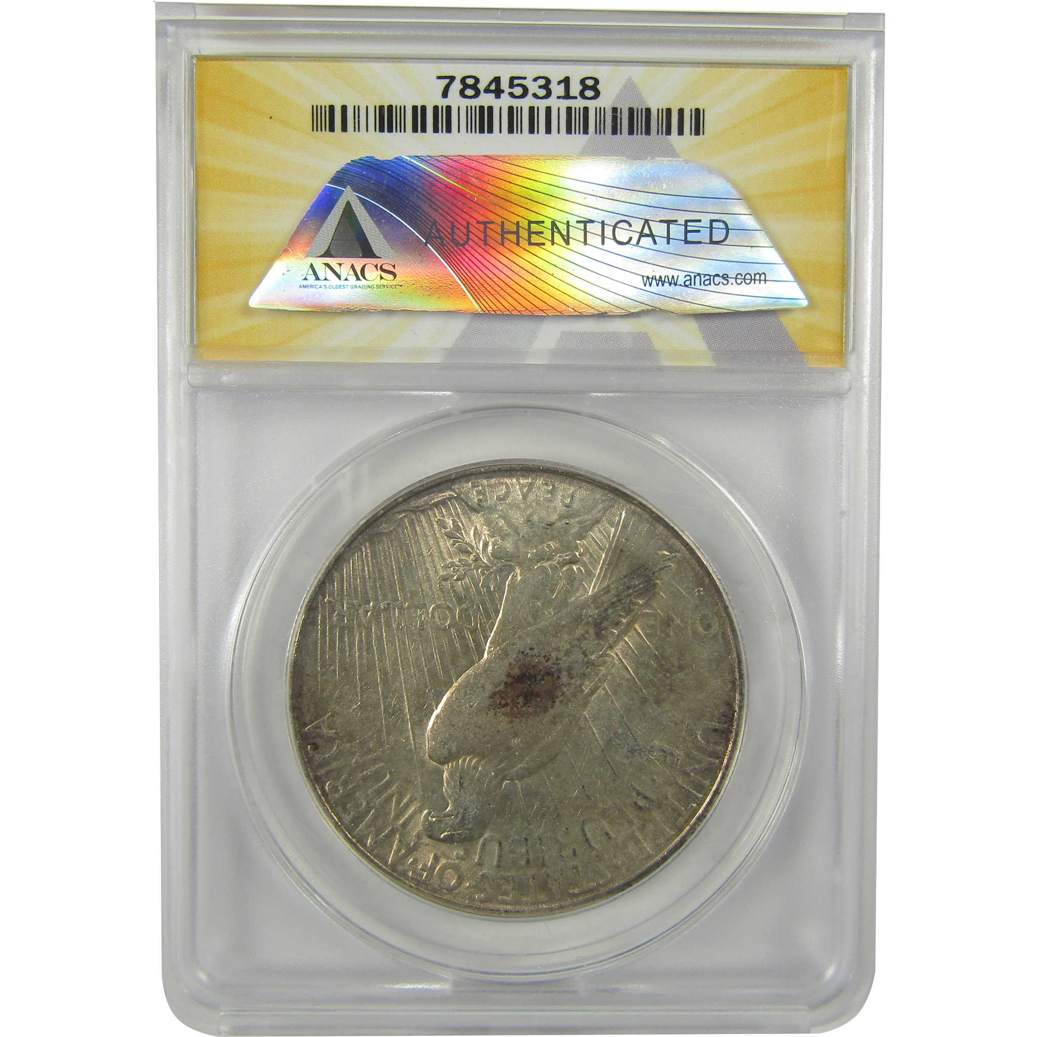 1928 S Peace Dollar AU 50 Details ANACS Silver $1 Coin SKU:I21448