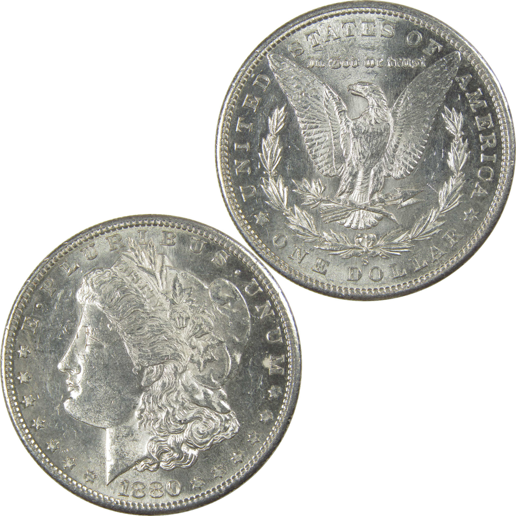 1880 S Morgan Dollar CH AU Choice About Uncirculated Silver $1 Coin - Morgan coin - Morgan silver dollar - Morgan silver dollar for sale - Profile Coins &amp; Collectibles