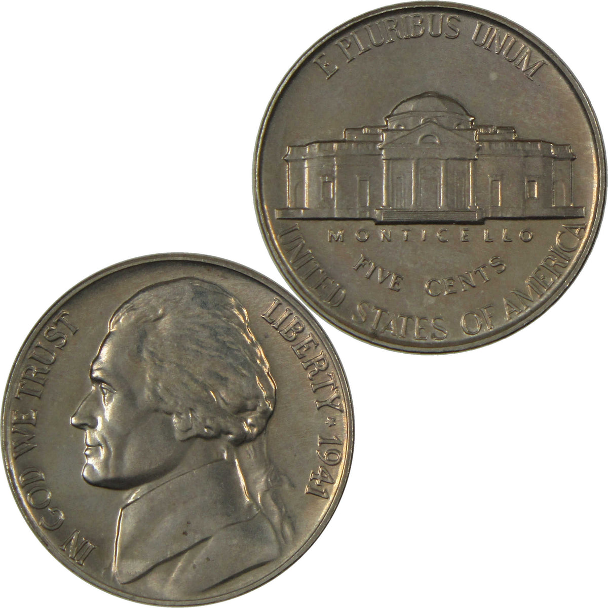 1941 Jefferson Nickel Proof 5c Coin Collectible