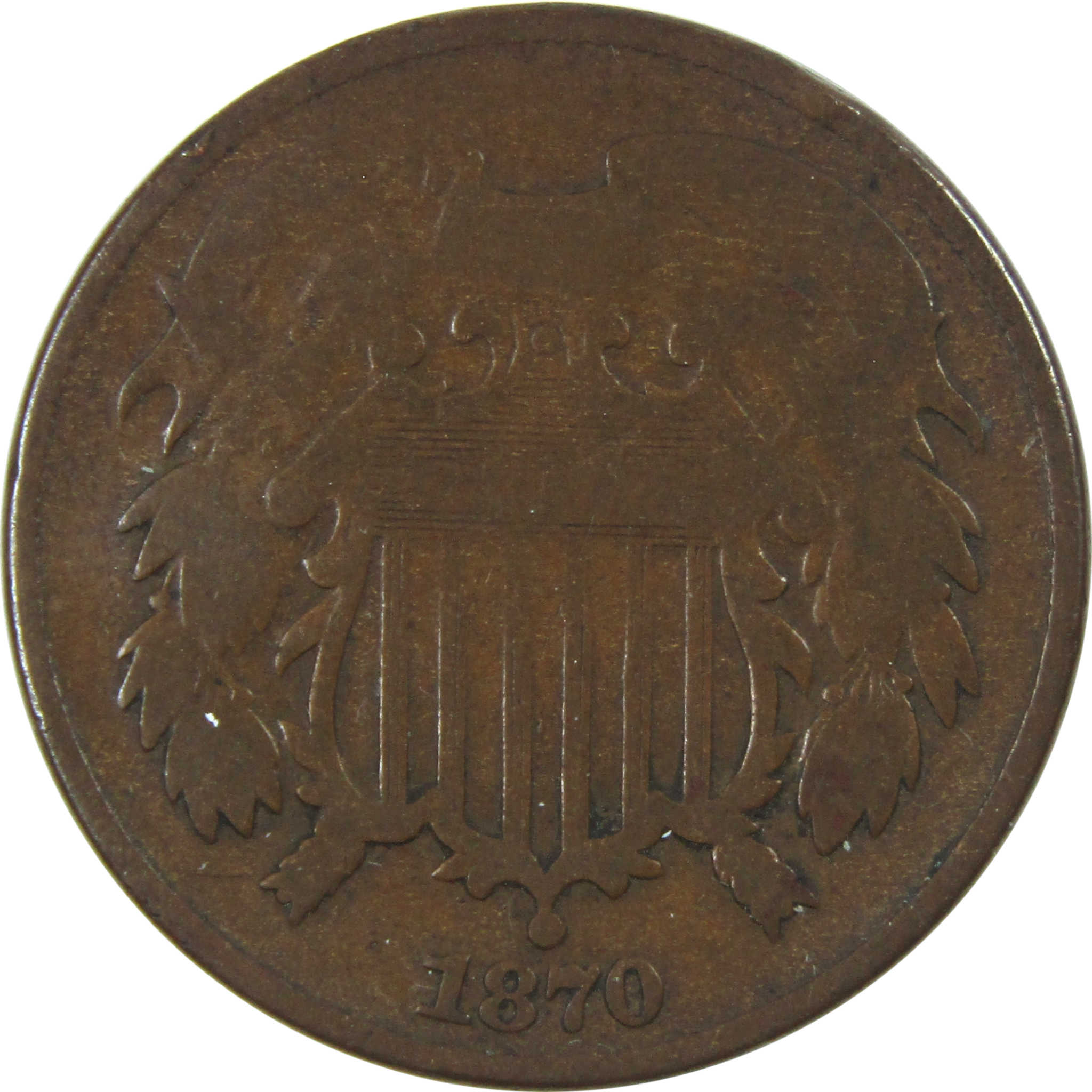 1870 Two Cent Piece AG About Good 2c Coin SKU:I13973