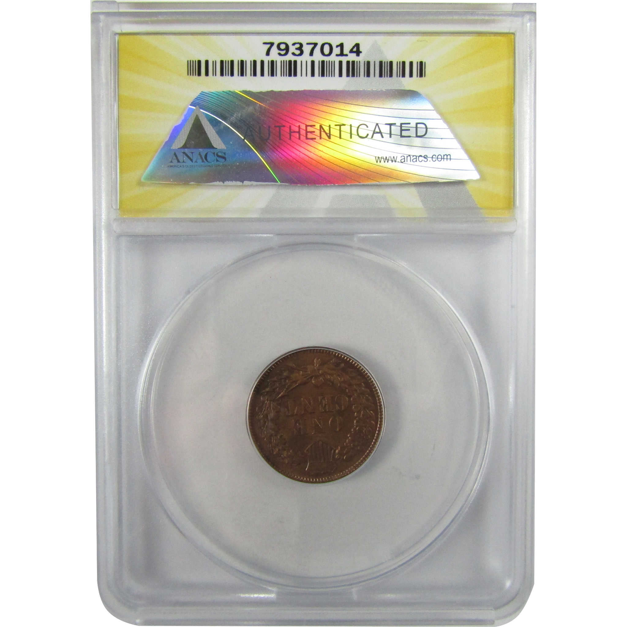 1876 Indian Head Cent AU 58 Details ANACS Penny 1c Coin SKU:I28057