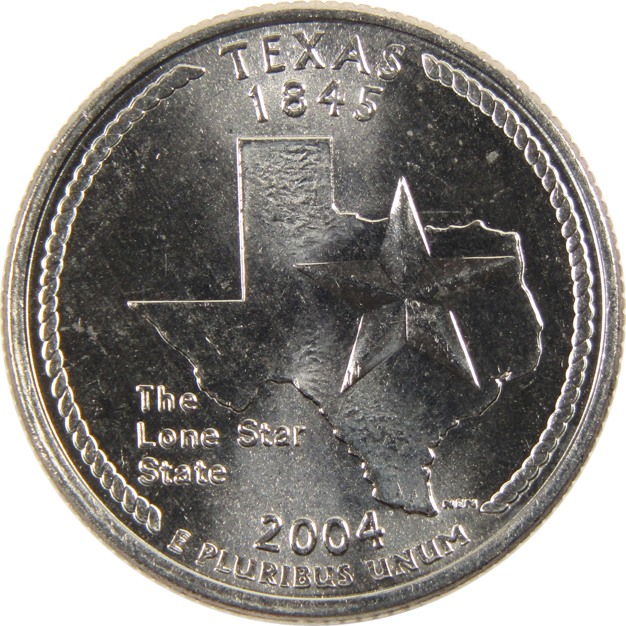 2004 D Texas State Quarter BU Uncirculated Clad 25c Coin