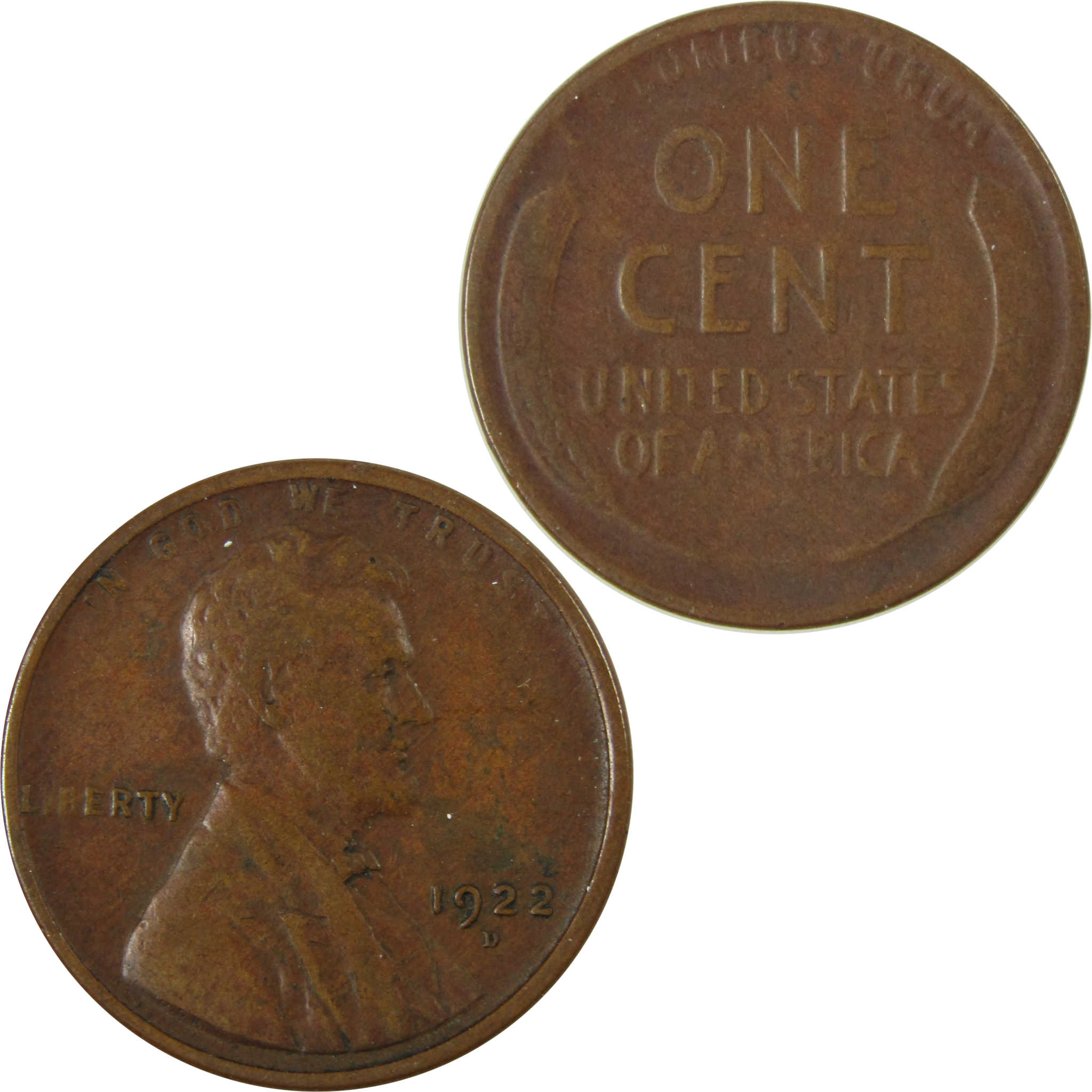 1922 D Lincoln Wheat Cent VG Very Good Penny 1c Coin SKU:I26463