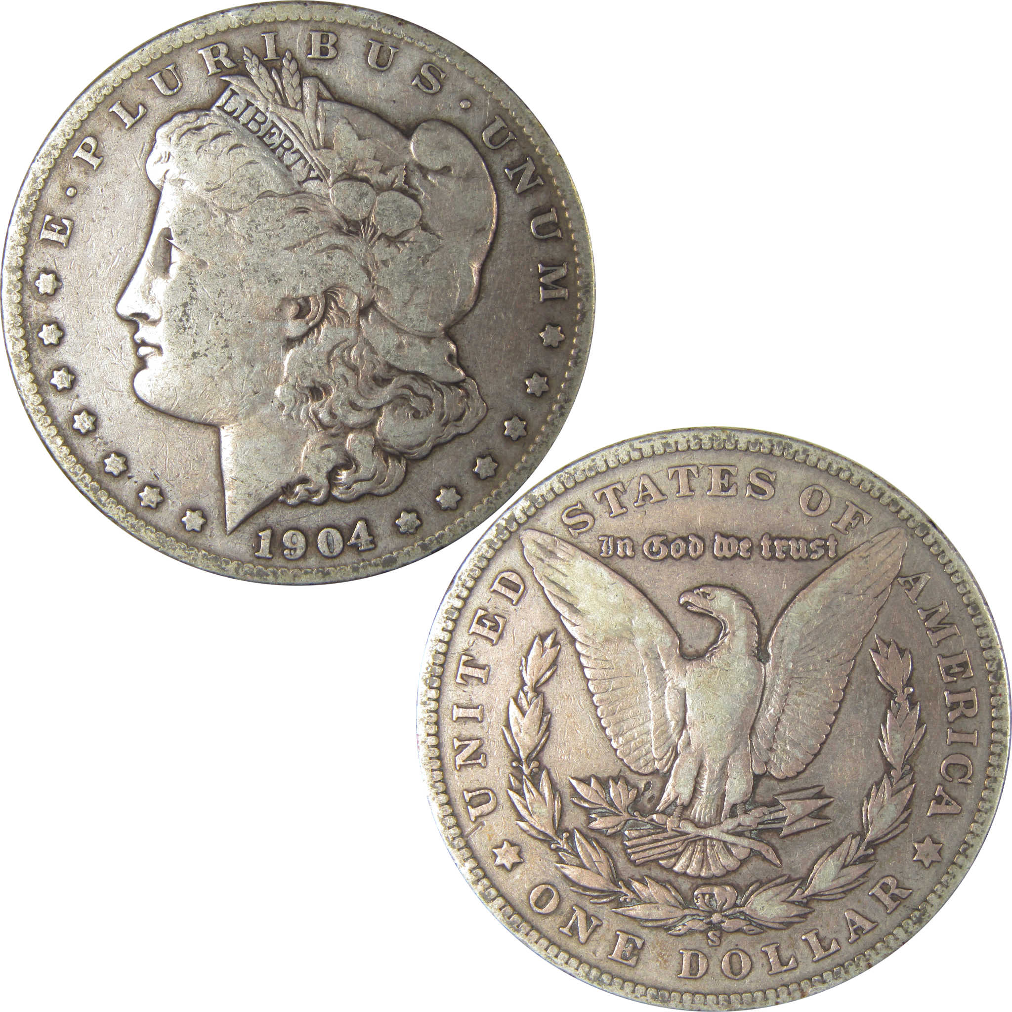 1904 S Morgan Dollar F Fine Silver $1 Coin SKU:I22512 - Morgan coin - Morgan silver dollar - Morgan silver dollar for sale - Profile Coins &amp; Collectibles