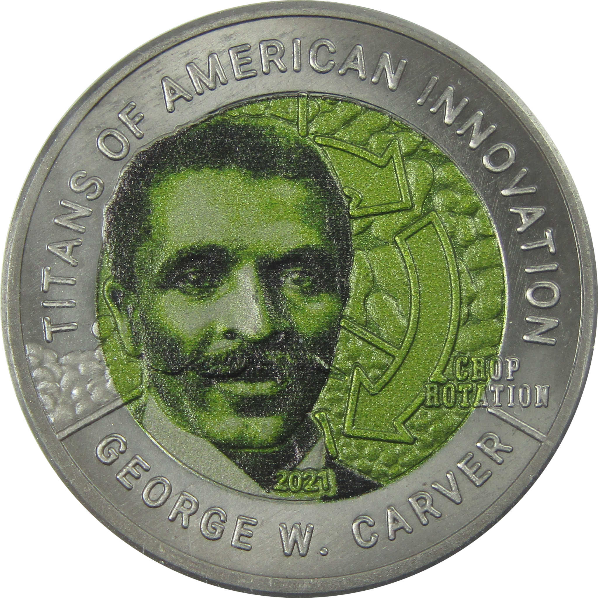 2021 George W. Carver Titans of Innovation 2 Cedis Unc 0.99 Titanium