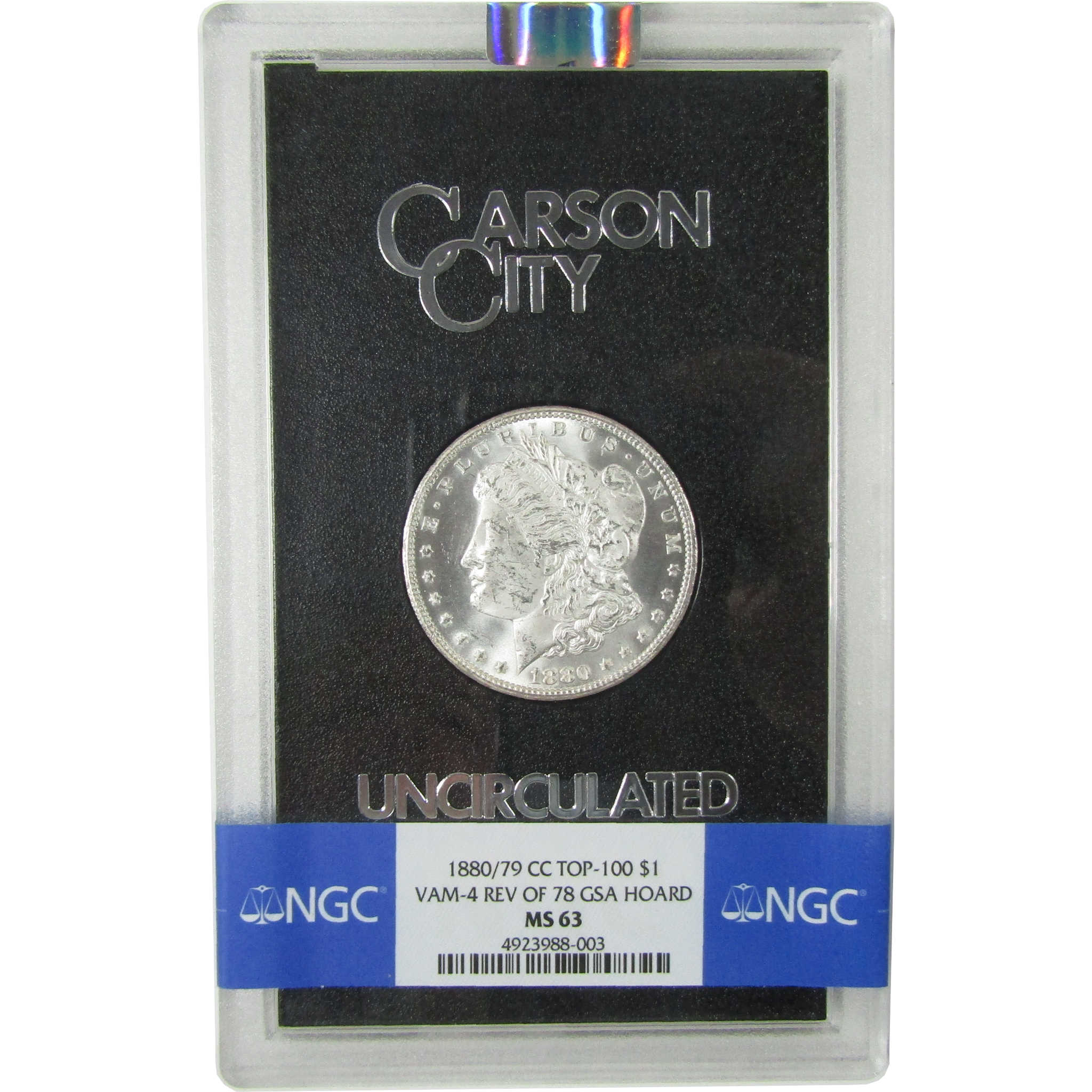 1880 CC GSA Morgan Silver Dollar MS 63 NGC $1 Coin OGP SKU:CP1604