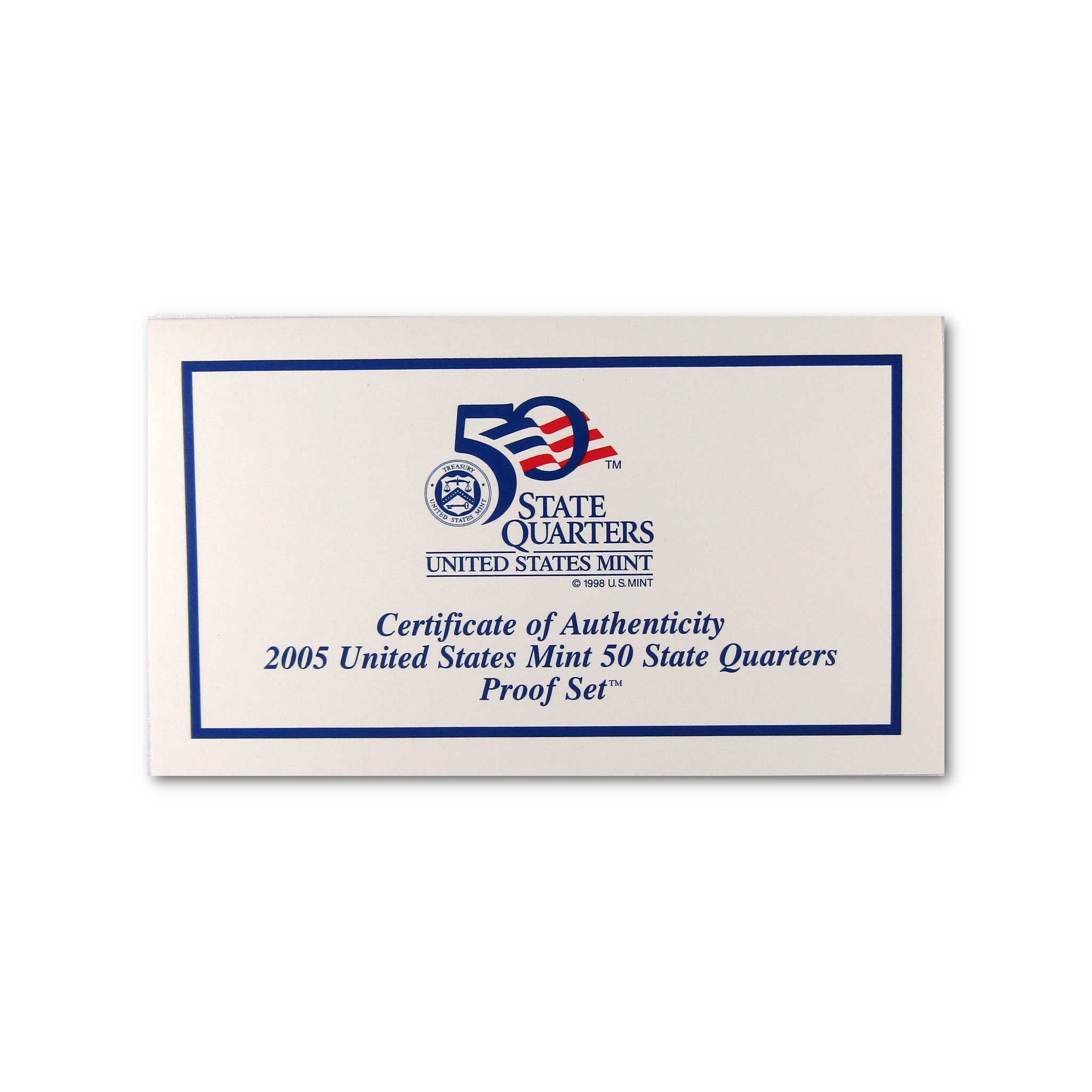 2005 State Quarter Clad Proof Set U.S. Mint Packaging OGP COA