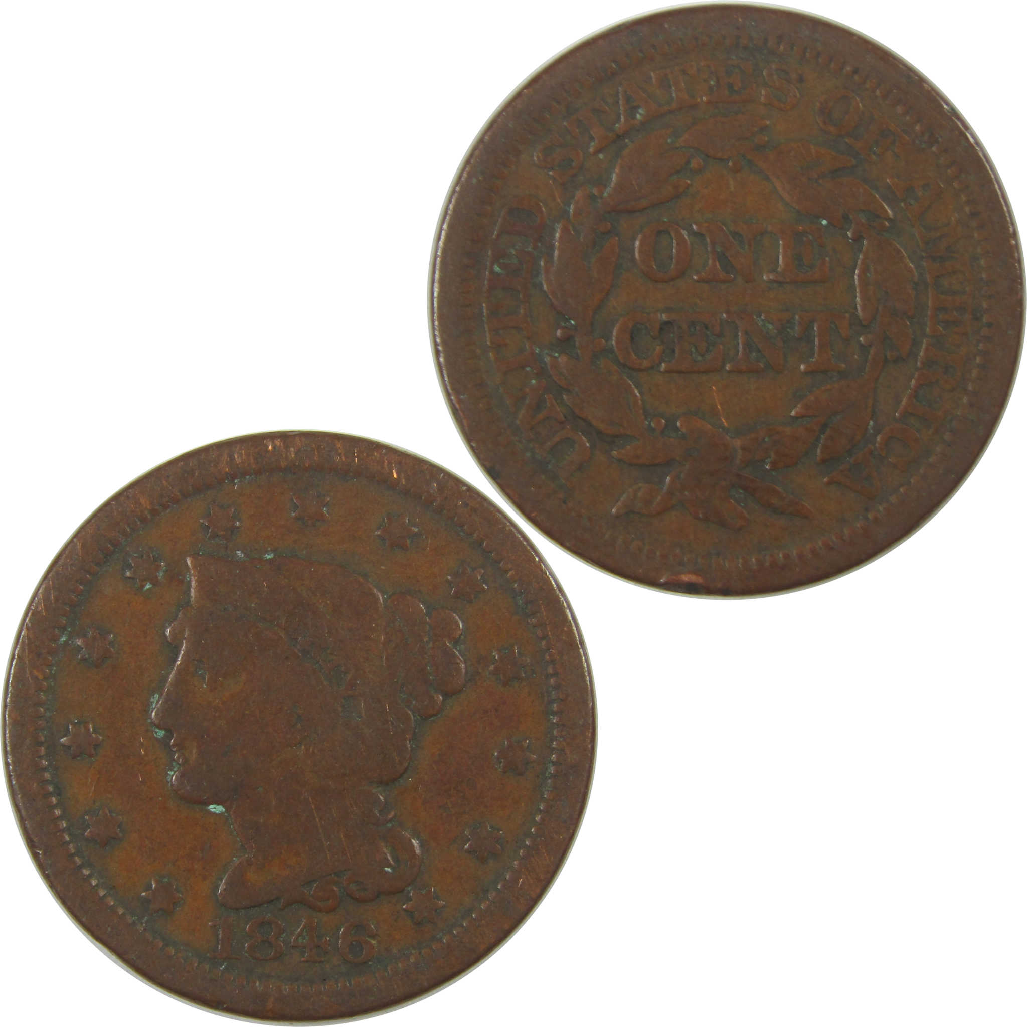 1846 Small Date Braided Hair Large Cent VG Very Good SKU:CPC0758