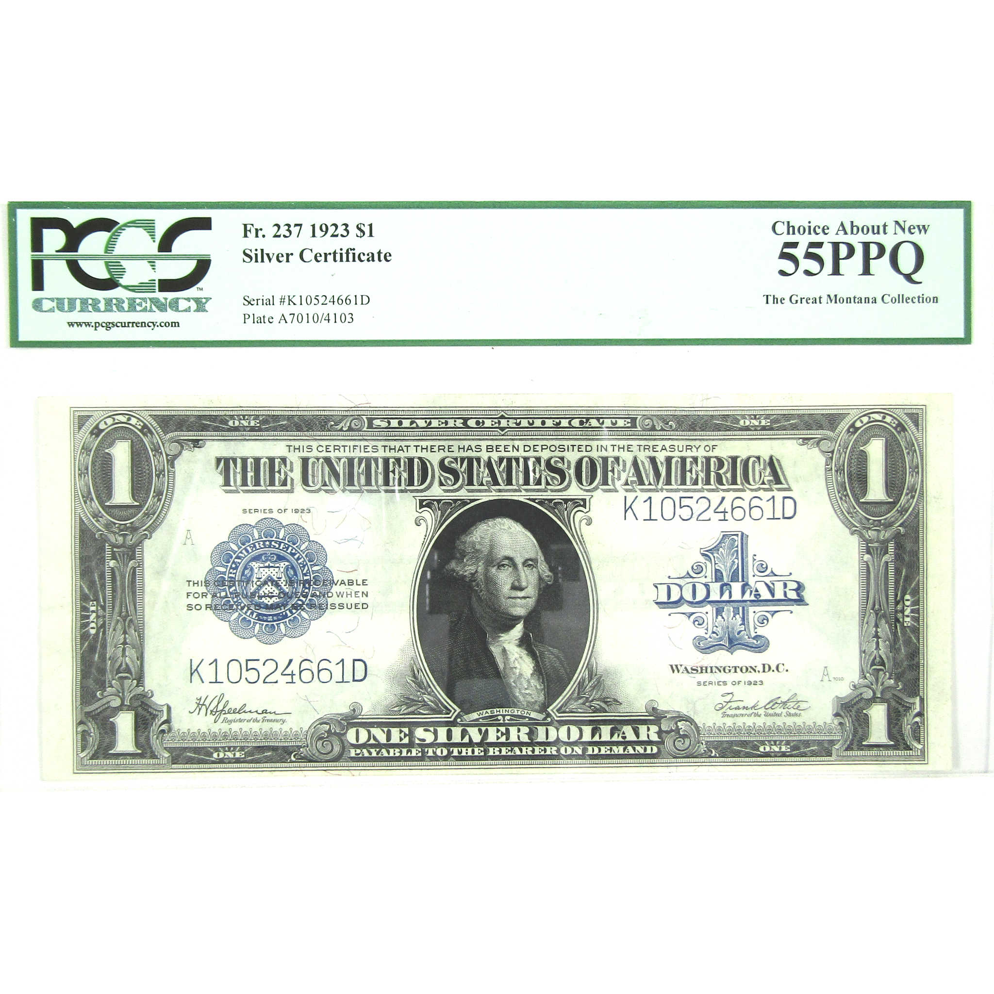 1923 $1 Silver Certificate 2 Piece Consecutive Serial Set 55 PPQ PCGS